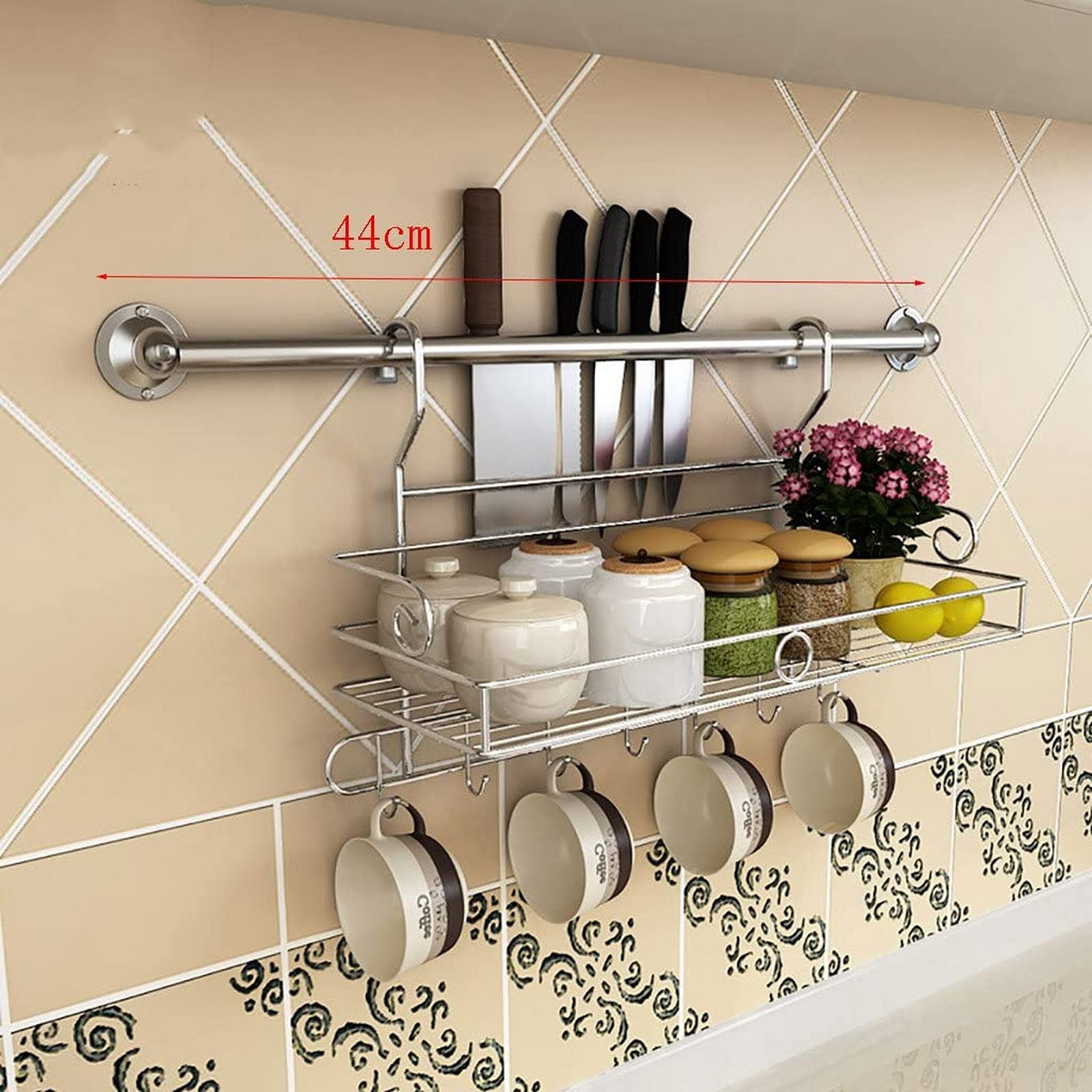 Industrial Retro Wall Mount Storage Rack - Iron Pipe Wall Decor with Hooks for Elves Ornaments | Perfect for Home, Office & Holiday Decoration