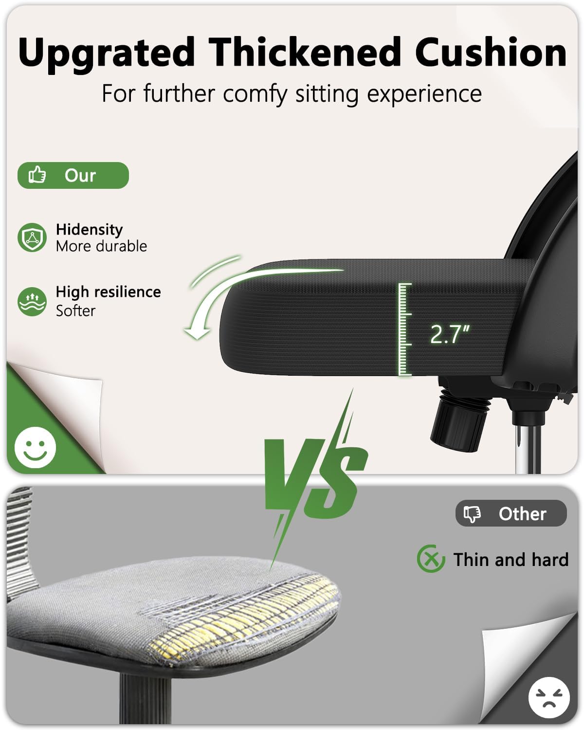 Ergonomic High Back Office Chair with 3D Adjustable Armrests & Lumbar Support - Breathable Mesh Computer Desk Chair with Headrest - Perfect for Home Office, Gaming, Remote Work & Study Sessions