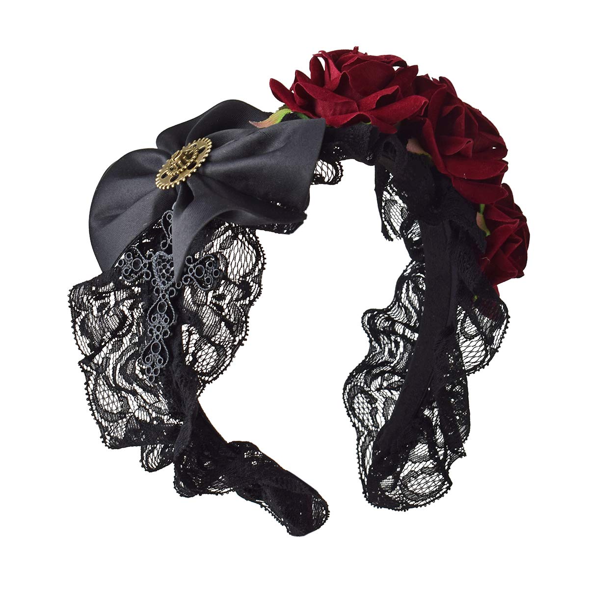 Steampunk Headband with Vintage Gears & Rose - Gothic Halloween Headpiece for Women - Perfect for Cosplay, Costume Parties & Themed Events