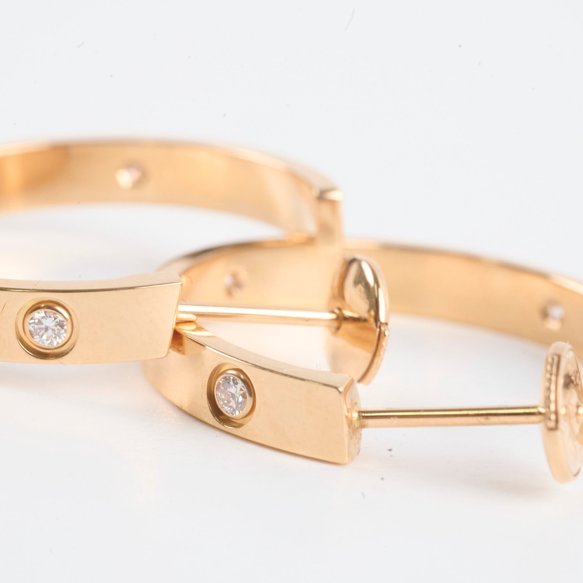 Cartier Love Hoop Earrings Medium Model with 6 Diamonds - 18K Gold Luxury Jewelry for Women | Perfect for Weddings, Anniversaries & Special Occasions