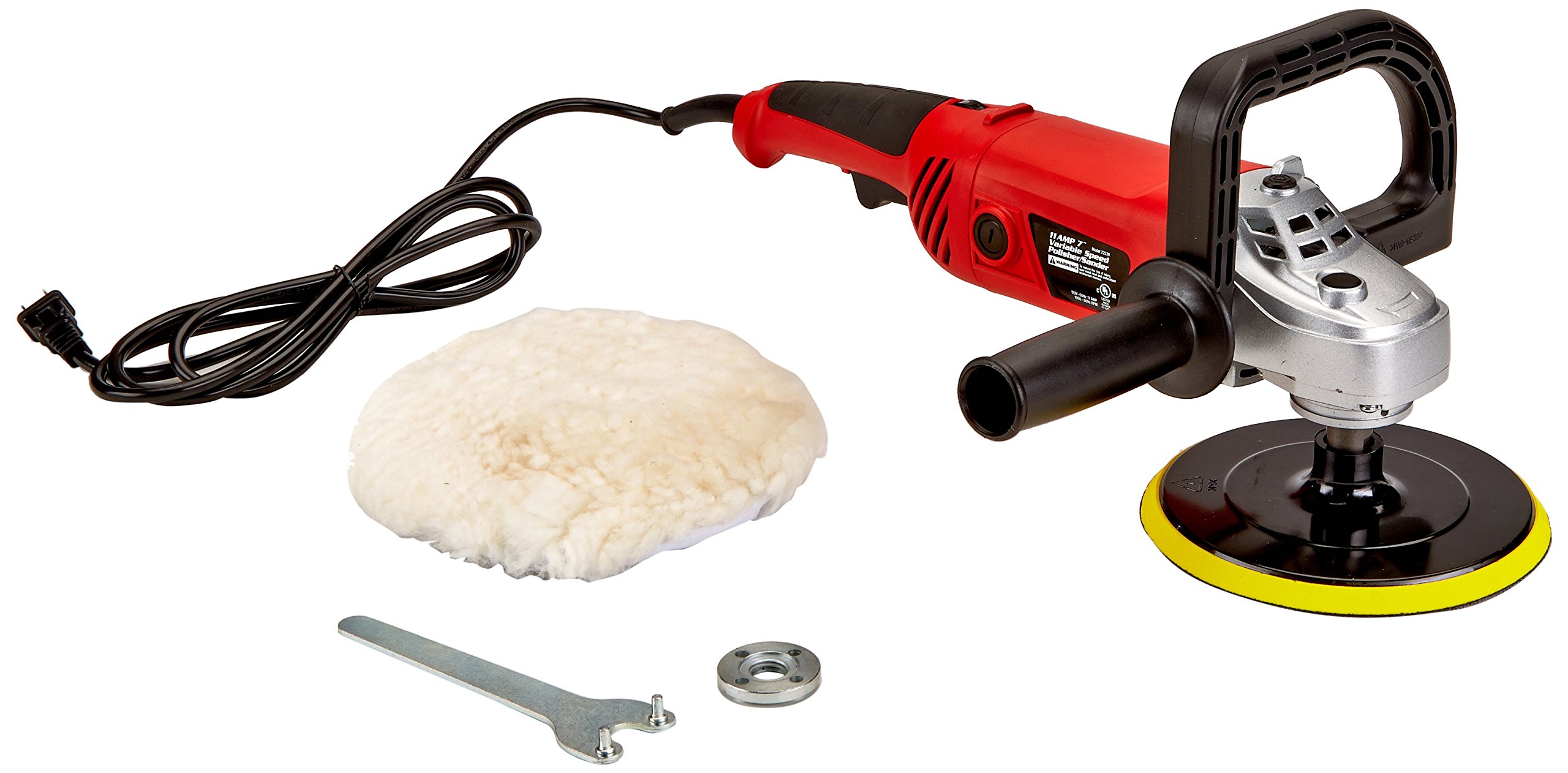 Titan 22530 7-Inch 11 Amp Heavy-Duty Polisher & Sander for Cars, Boats, and Metal Surfaces - Professional Auto Detailing & Woodworking Power Tool