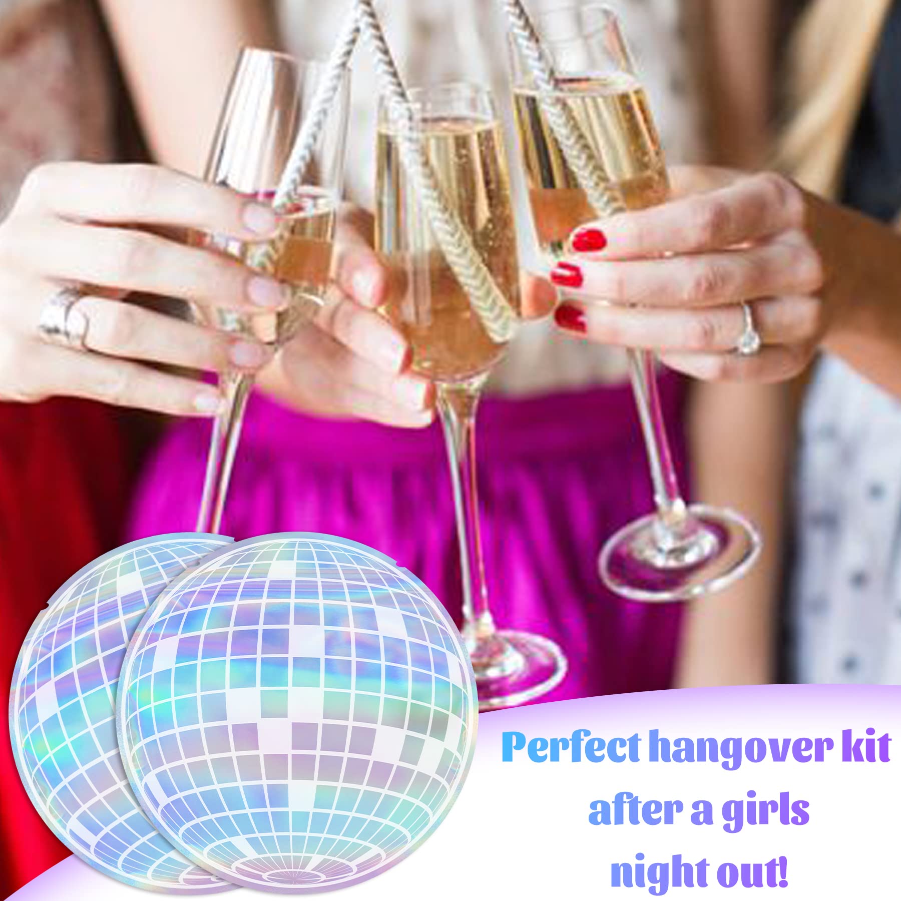 Disco Ball Hangover Kit Bags - Fun Recovery Gift for Bachelorette Party, Wedding, Bridal Shower & Engagement Party - Perfect Party Favors & Decorations for Hangover Relief & Celebration Memories