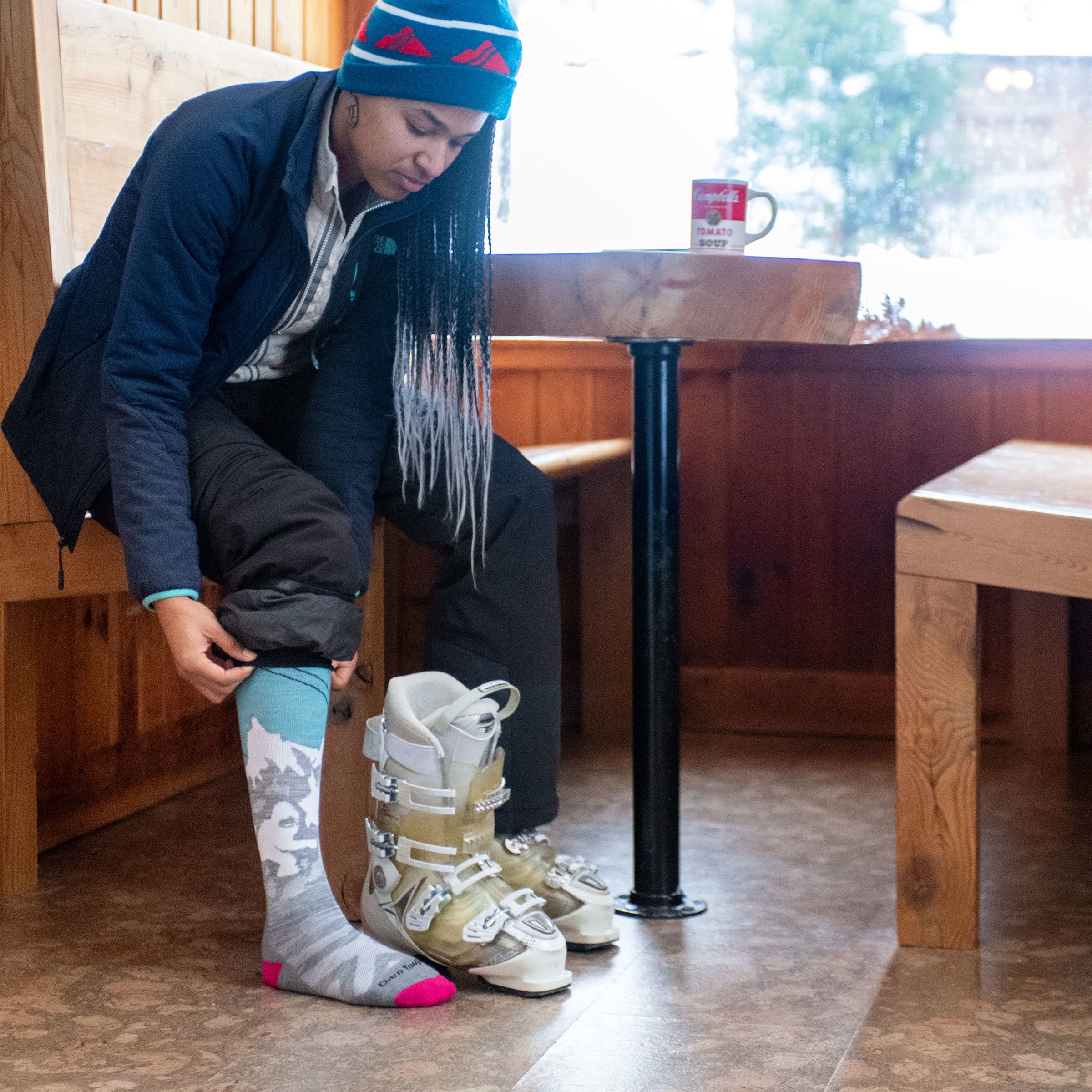 Women's Yeti Over the Calf Midweight Ski & Snowboard Socks - Warm Winter Hiking & Outdoor Sports Accessories for Cold Weather Activities