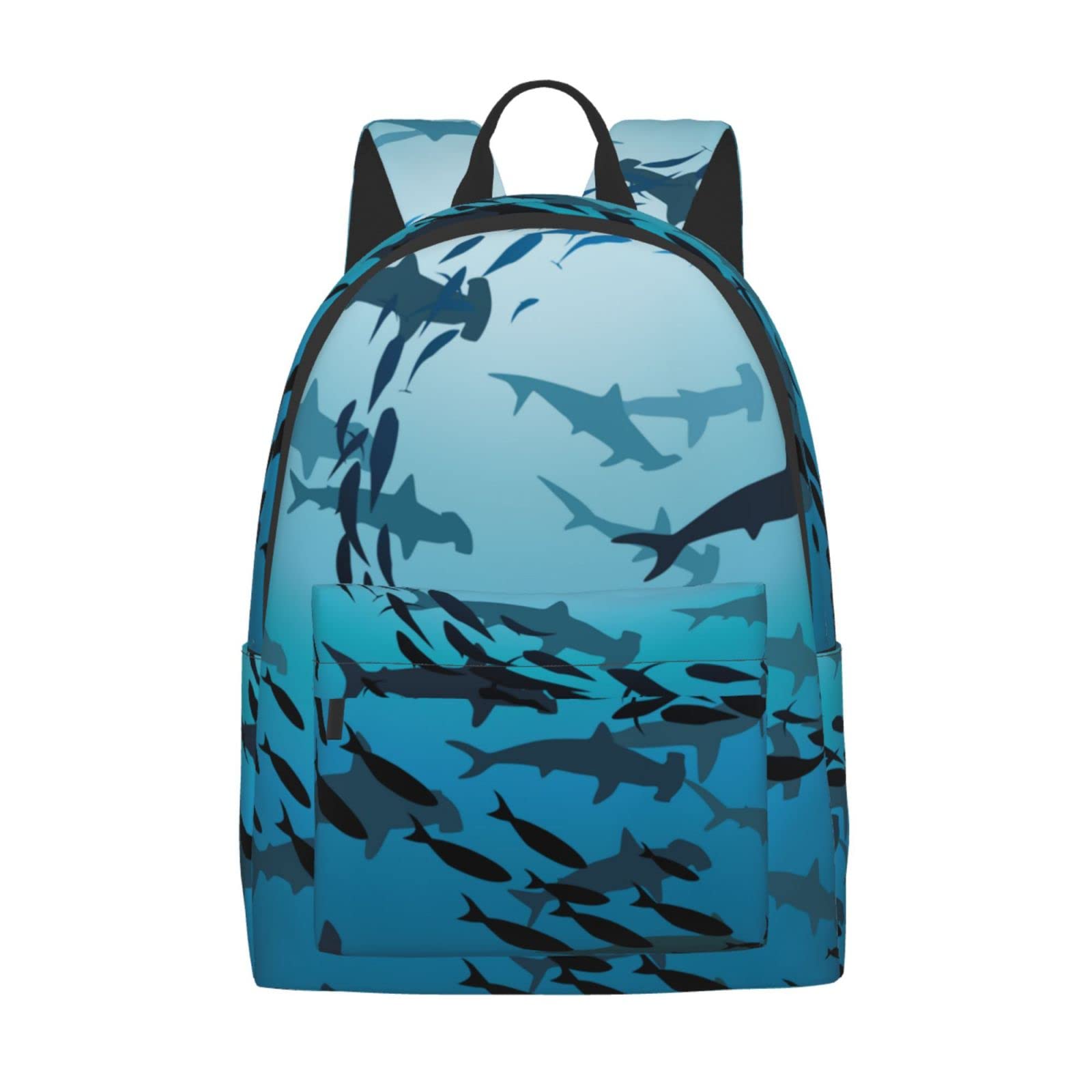 Waterproof Ocean Shark Themed Backpack for Hiking, Travel & School - Large Capacity Durable Unisex Backpack for Men & Women - Perfect for Outdoor Adventures, Beach Trips & Daily Commute