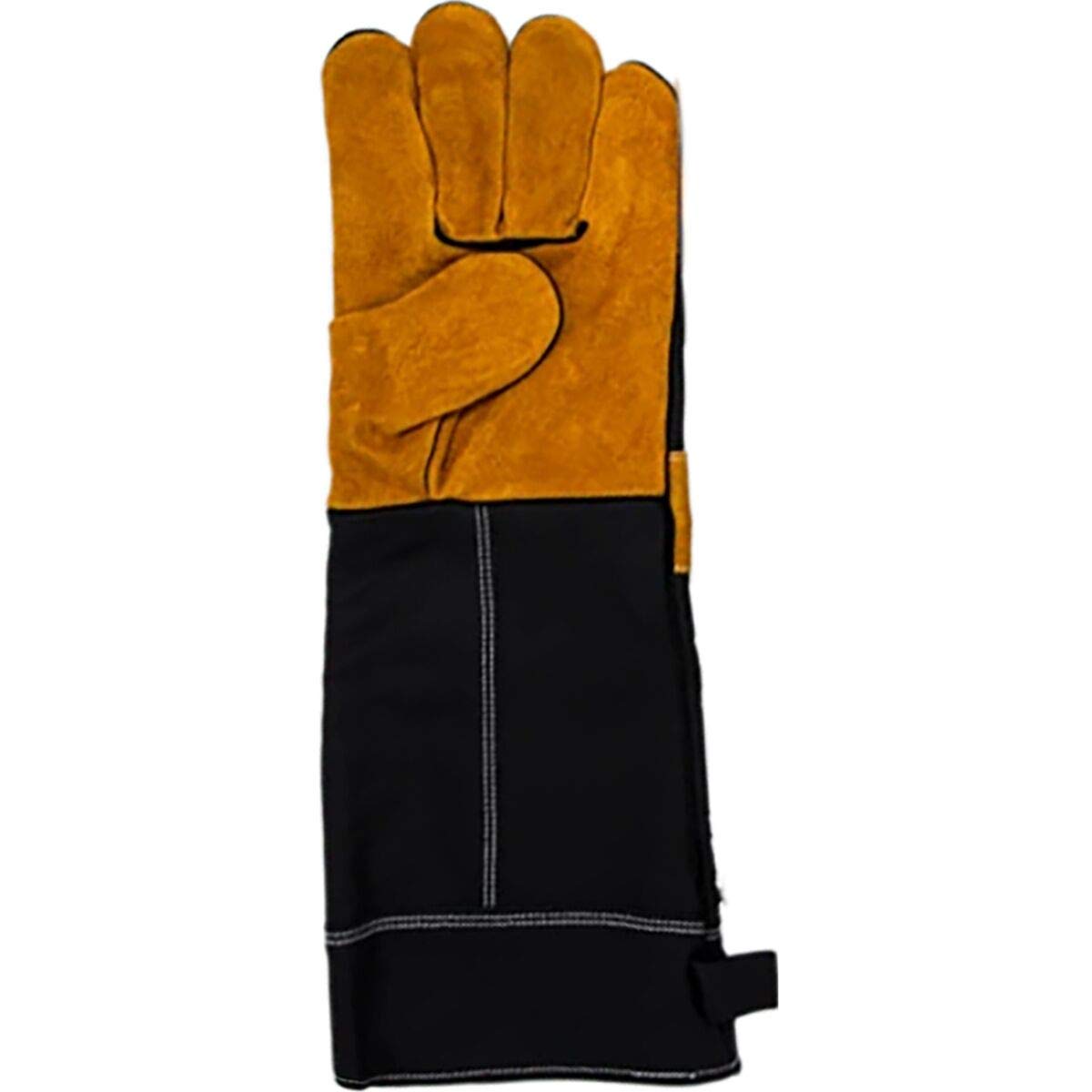 Premium Stockman's Leather Grill Gloves with Extra Long Thick Cuffs - 100% Genuine Heat-Resistant BBQ Gloves for Grilling, Smoking & Outdoor Cooking - Perfect for Searing Steaks, Handling Hot Pans & Campfire Cooking