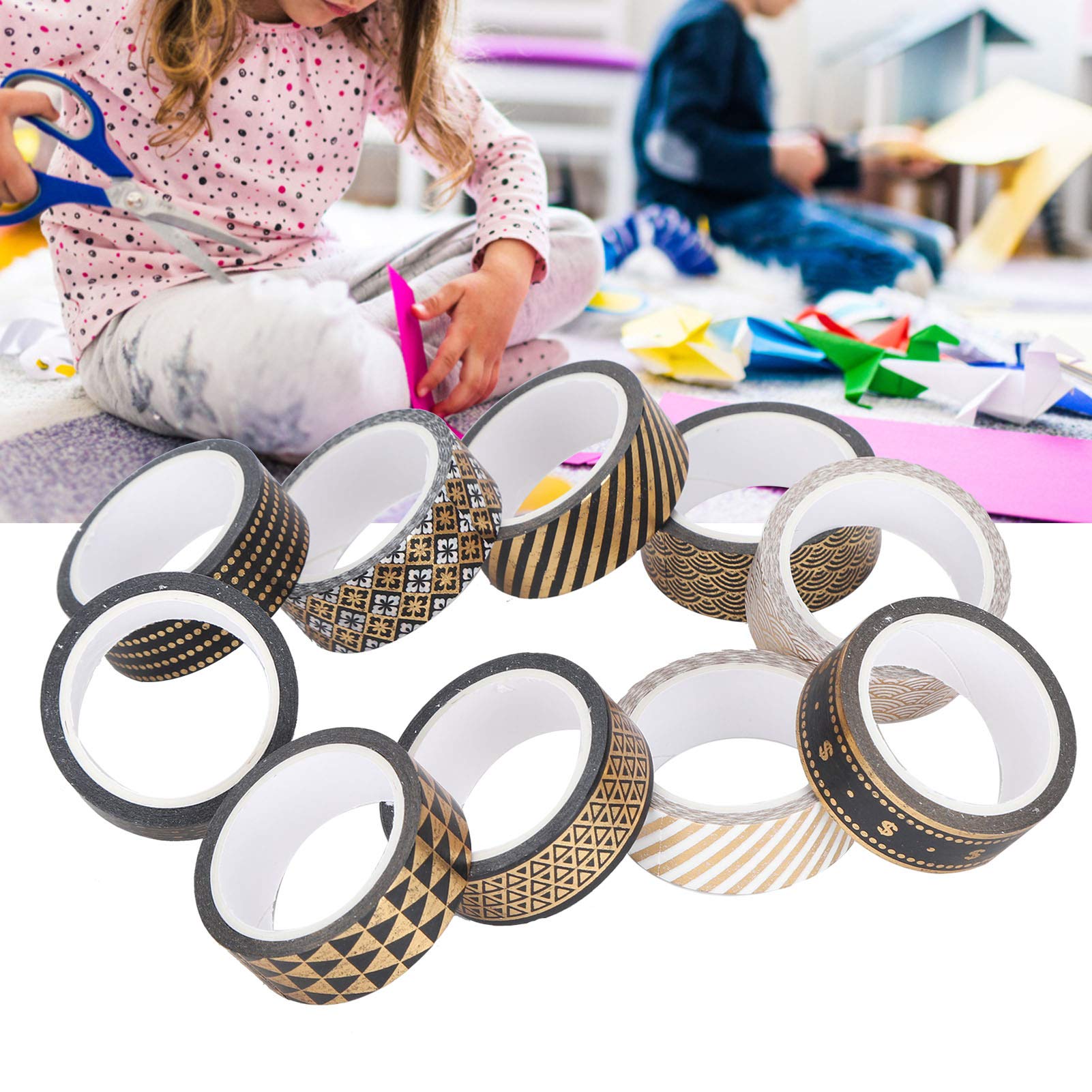 Decorative Washi Tape - Removable & Easy to Use for DIY Scrapbooking, Journaling, Home Decor (Walls, Books, Frames) | Perfect for Craft Projects, Gift Wrapping & Bullet Journals