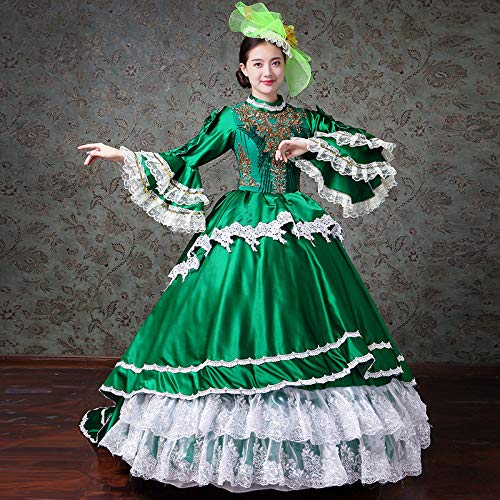 Victorian Renaissance Queen Costume for Women - Elegant Rococo Long Dress for Cosplay, Halloween & Historical Reenactment