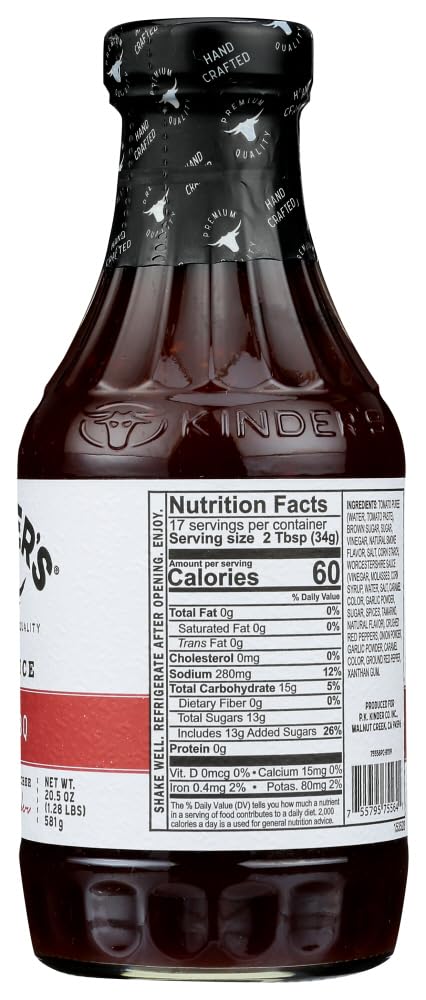 Kinder's Hot BBQ Sauce 20.5 oz (6-Pack) - Bold & Spicy Glaze for Grilling, Smoking, and Dipping - Perfect for Ribs, Wings, and Burgers