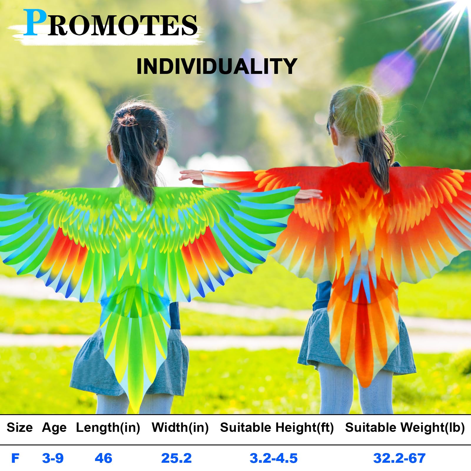 Kids Parrot Costume Set with Wings & Headband - Eagle Dress-Up Cape for Boys & Girls - Halloween Party Favors, Birthday Gifts, School Play & Dress-Up Fun