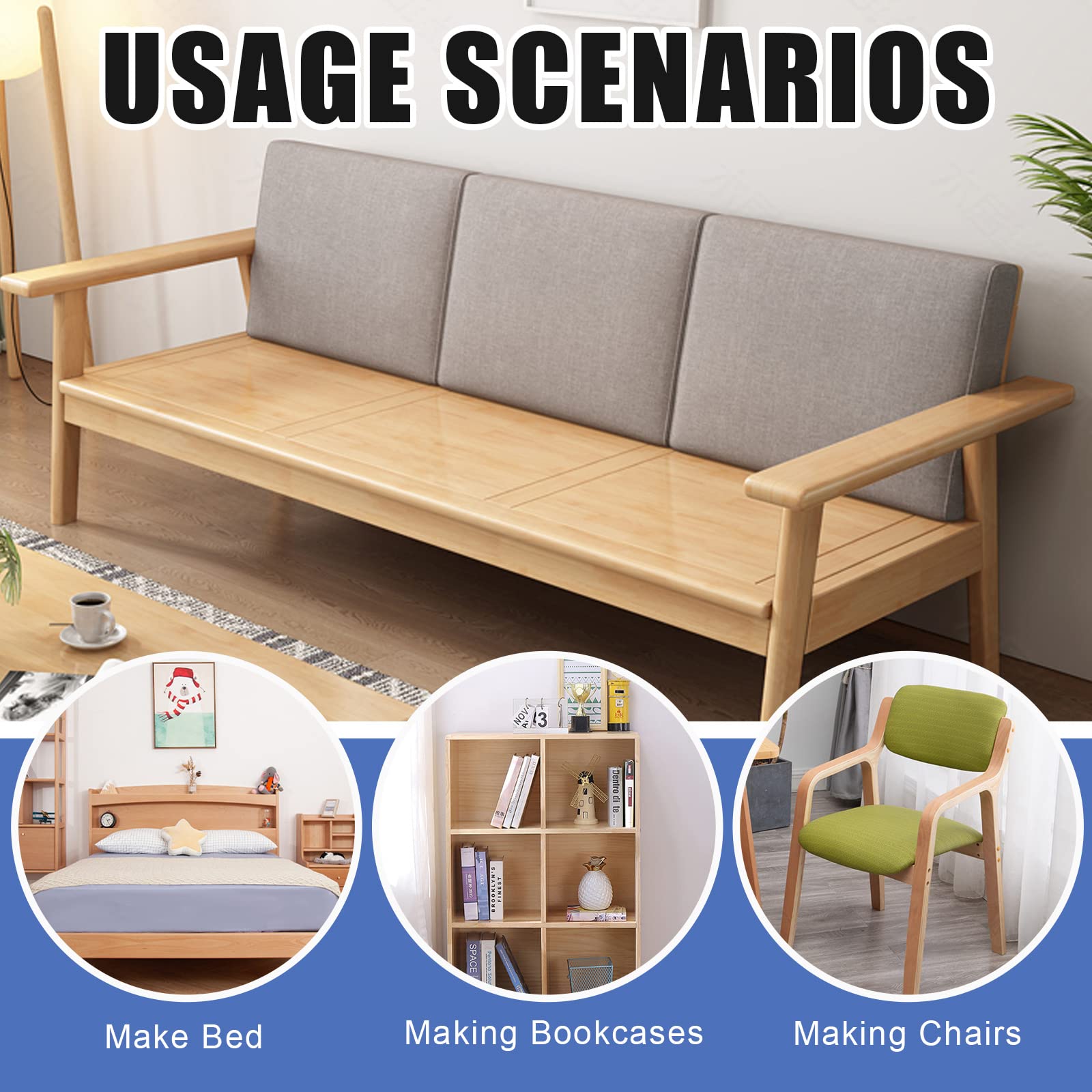 Glarks 181Pcs M6 Baby Bed Screws Kit with Allen Wrench for Wood Furniture Assembly