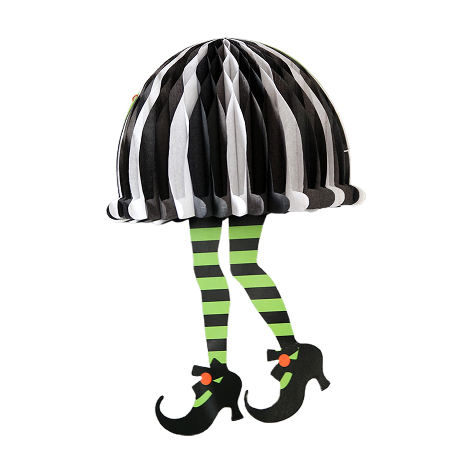Cuteam Halloween Dress Shape DIY Hanging Paper Lantern with Two Legs - Spooky Home Decor for Halloween Party, Porch & Indoor Decoration