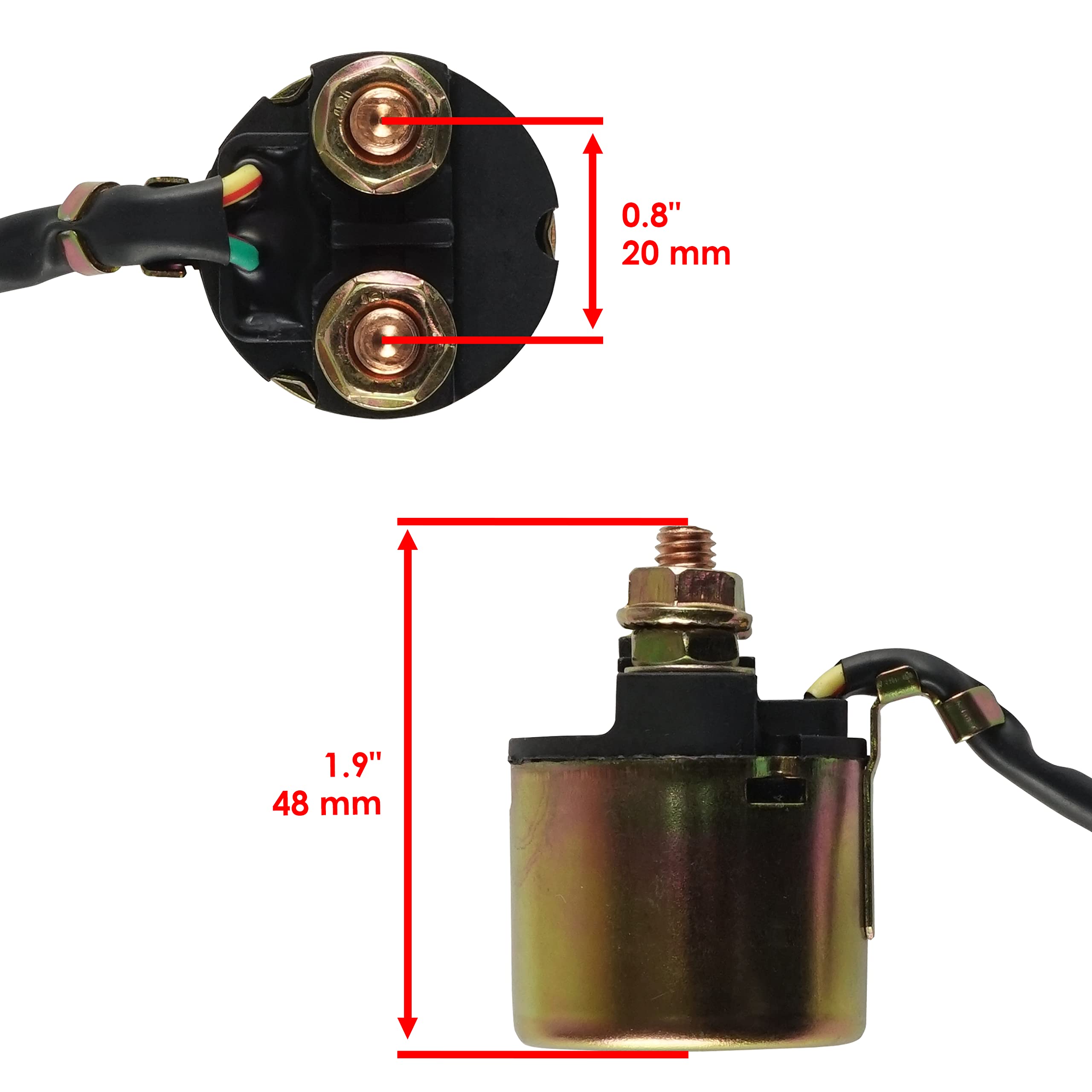 Caltric Starter Solenoid Relay Replacement for Honda 680 TRX680 Fourtrax Rincon 2006-2010 - ATV Starter Motor Relay for Off-Road & Farm Use