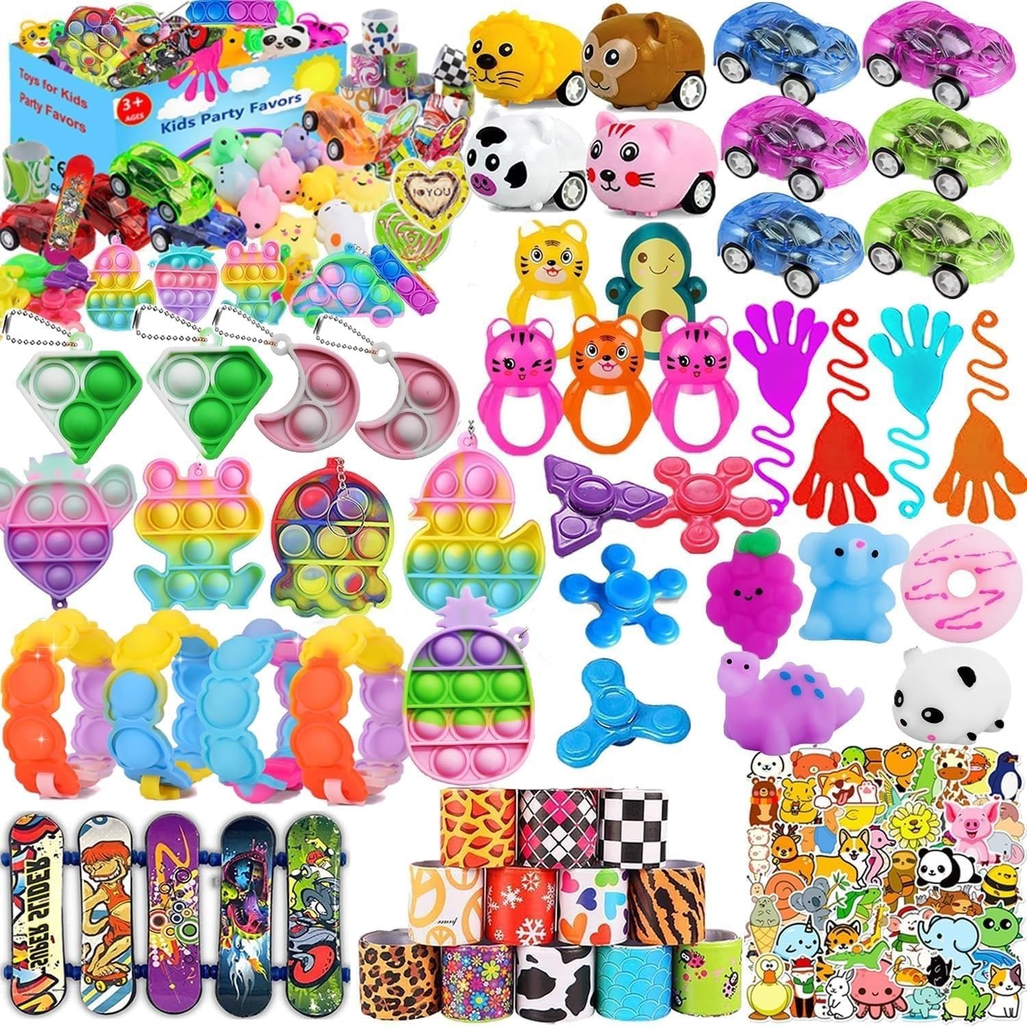 119 Pcs Pop Party Favors for Kids Ages 4-12 - Bulk Fidget Toys Pack for Classroom Prizes, Pinata Fillers, Treasure Chest & Carnival Games - Fun Sensory Toys for Boys and Girls Birthday Parties & School Events
