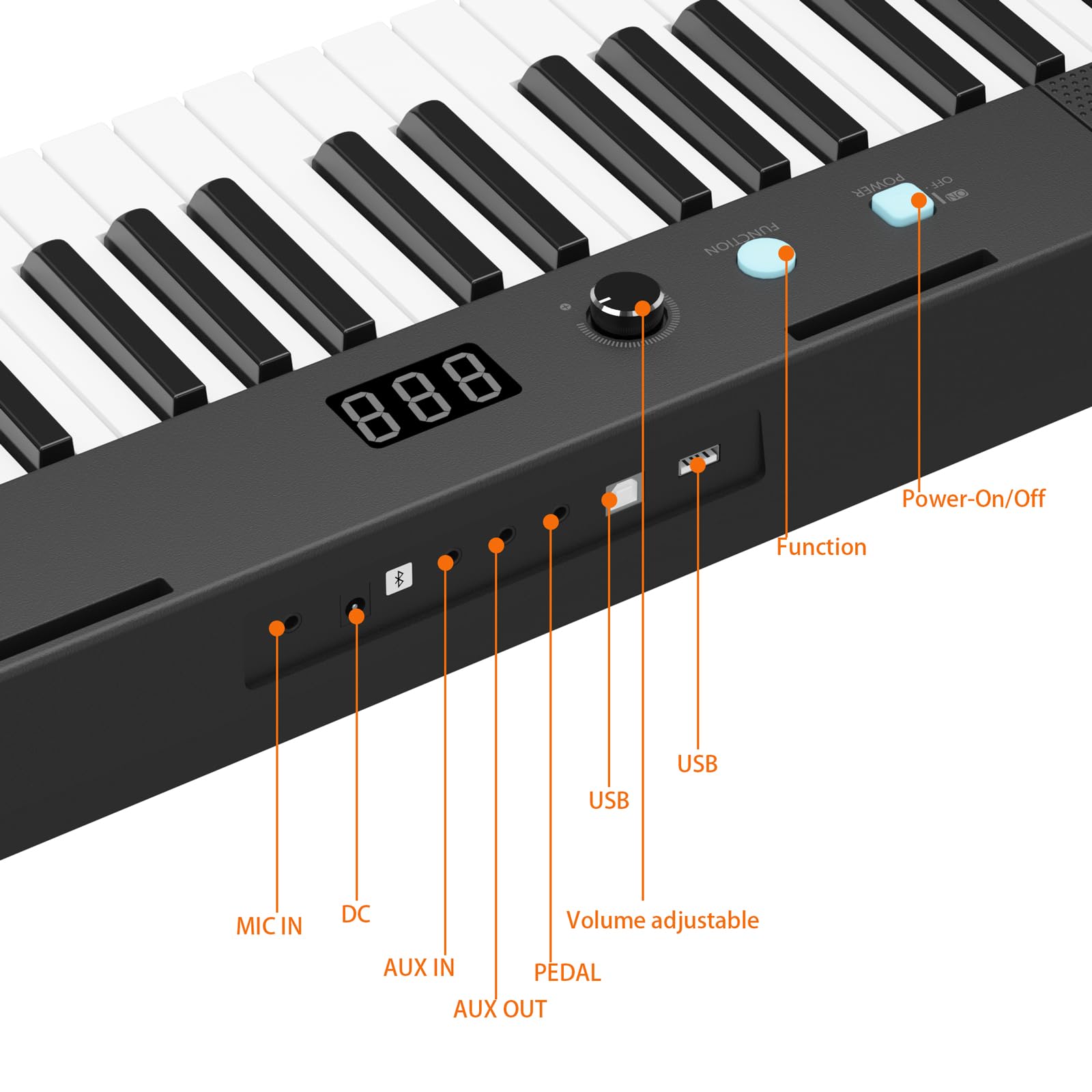 61-Key Portable Electric Piano Keyboard with Semi-Weighted Keys - Professional Digital Piano for Beginners & Adults - Includes Power Supply, Built-In Speakers, Sustain Pedal, Stand & Stool - Perfect for Home Practice, Music Lessons, Birthday & Christmas Gifts