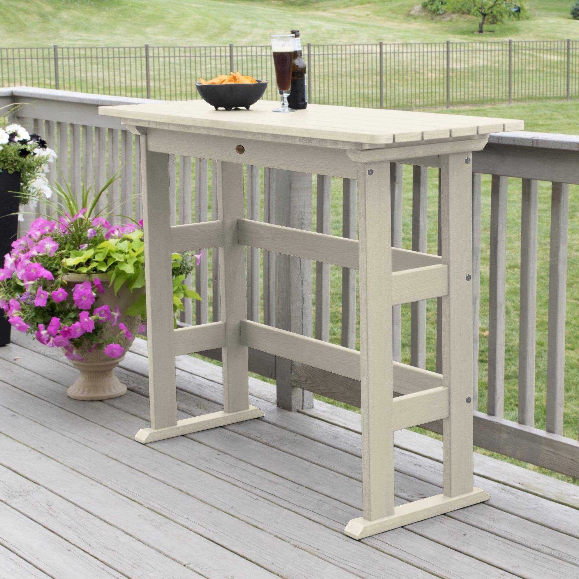 Refurbished Lehigh Bar Height Balcony Table - Outdoor Bistro Set for Patio, Deck & Small Spaces - Perfect for Coffee, Dining & Relaxing