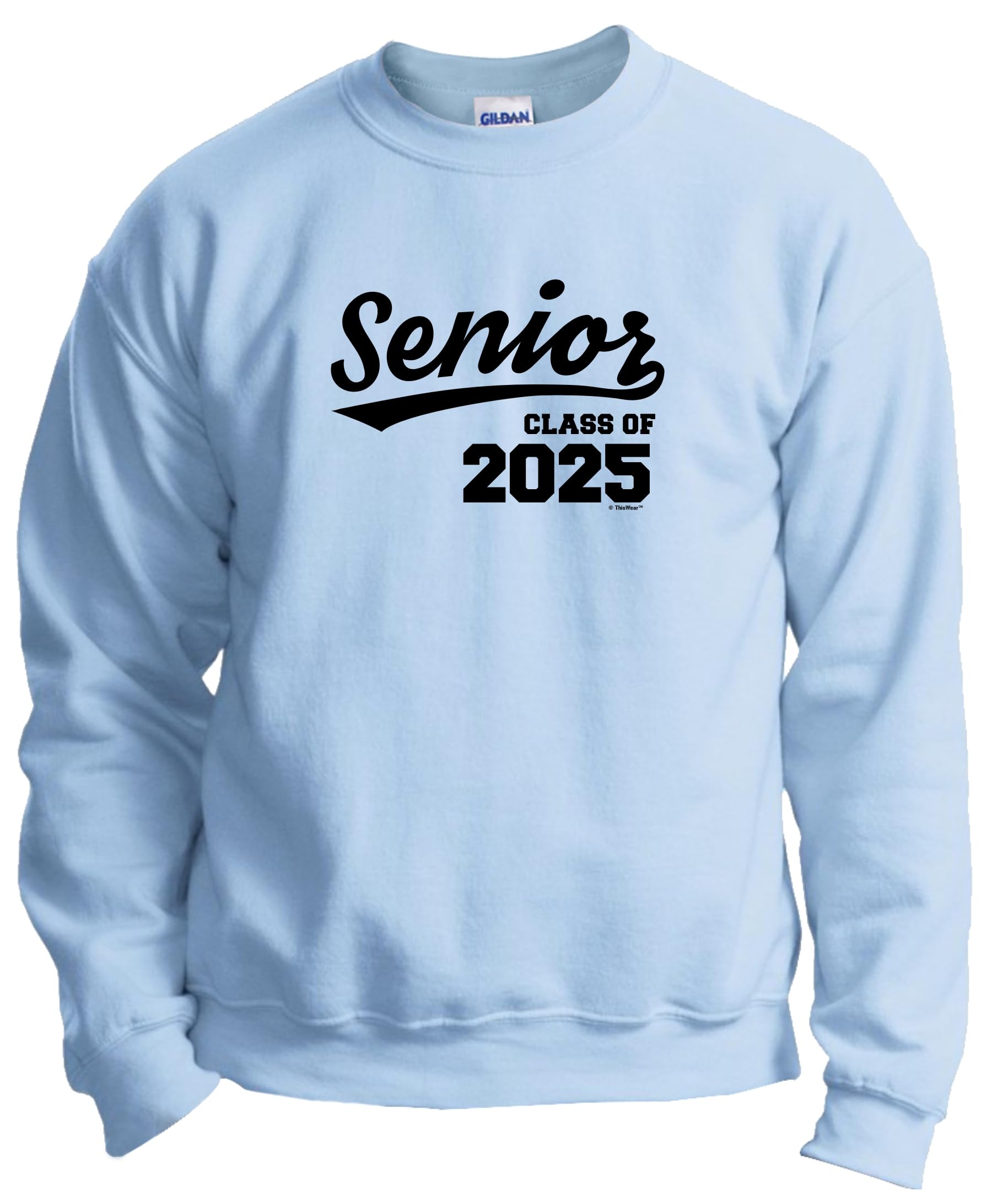 ThisWear Class of 2025 Graduation Gifts - 2025 Senior Crewneck Sweatshirt for Men & Women - Comfortable Cotton Pullover for College High School Graduation Party & Celebration