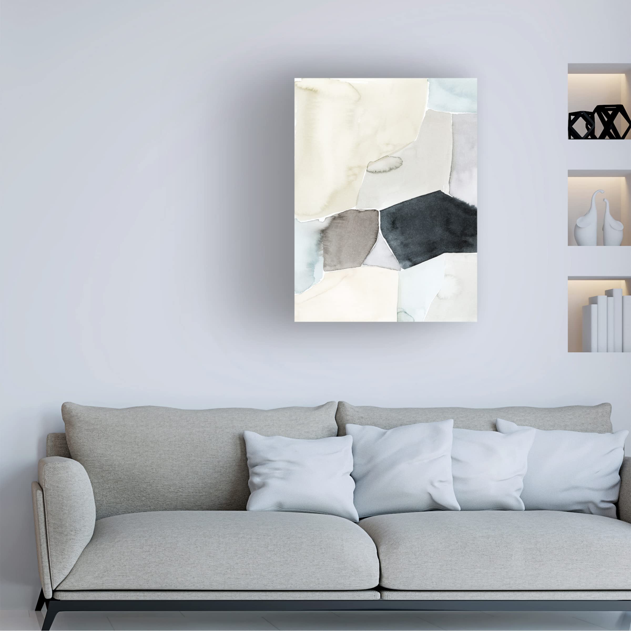 Grace Popp Tectonic Overlap II Abstract Canvas Wall Art - Modern Home Decor for Living Room, Bedroom & Office | Framed Ready-to-Hang Painting