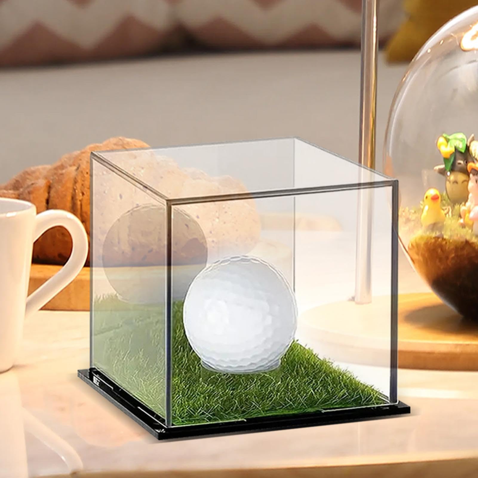 2X Clear Acrylic Golf Ball Display Case - Single Golf Ball Cube Holder with Dust Protection for Collectors & Enthusiasts | Perfect for Home, Office, or Golf Club Showcase