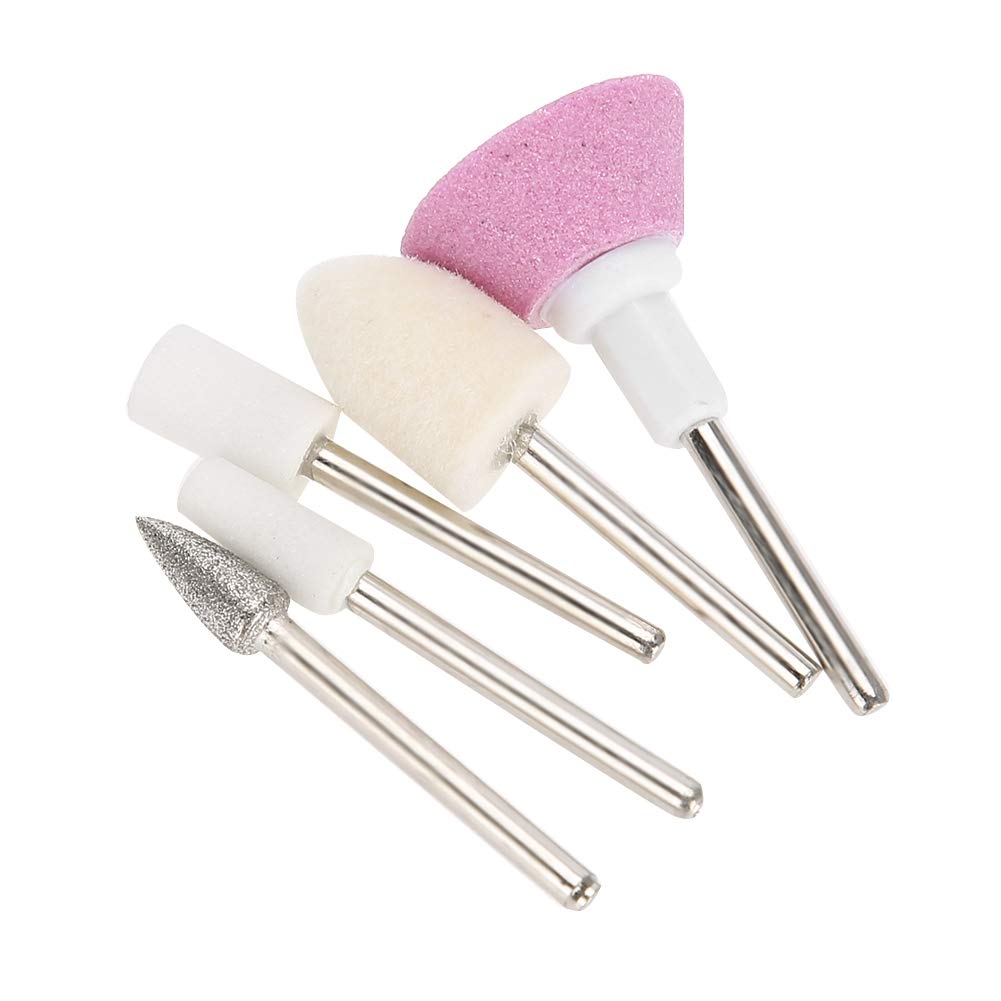 Professional Silicone Rubber Nail Drill Bits Set of 5 - Manicure & Pedicure Tools for Salon & Home Nail Care - Perfect for Acrylic, Gel, and Natural Nails