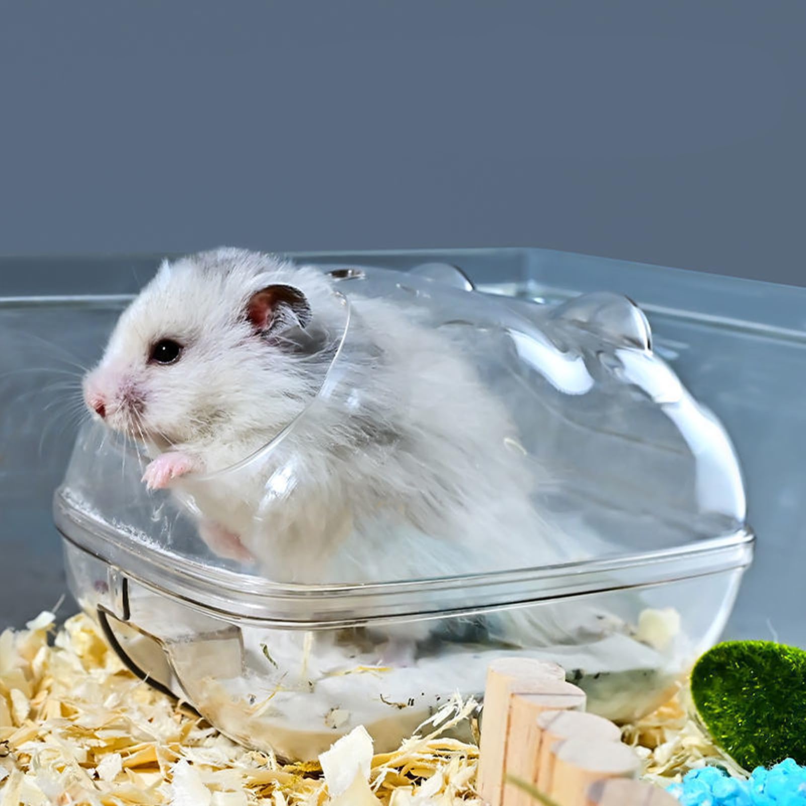 Premium Hamster Sand Bath Container - Large Hamster Bathtub with Cleaning Spoon | Dwarf Hamster & Gerbil Bathroom Box | Small Animal Cleaning & Habitat Decoration | Perfect for Cage Accessories & Pet Grooming