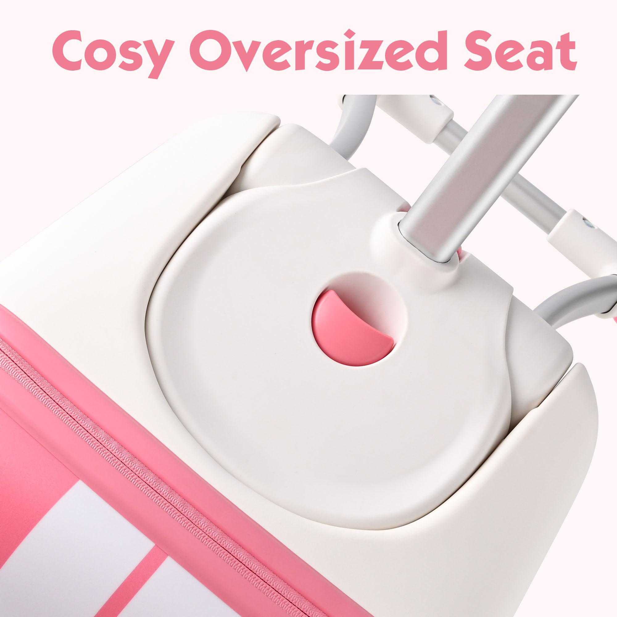 **Pink Kids Ride-On Luggage with 360° Spinner Wheels - Lightweight Carry-On Suitcase for Toddlers & Children - Fun Travel Companion for Airports, Vacations & Family Trips**