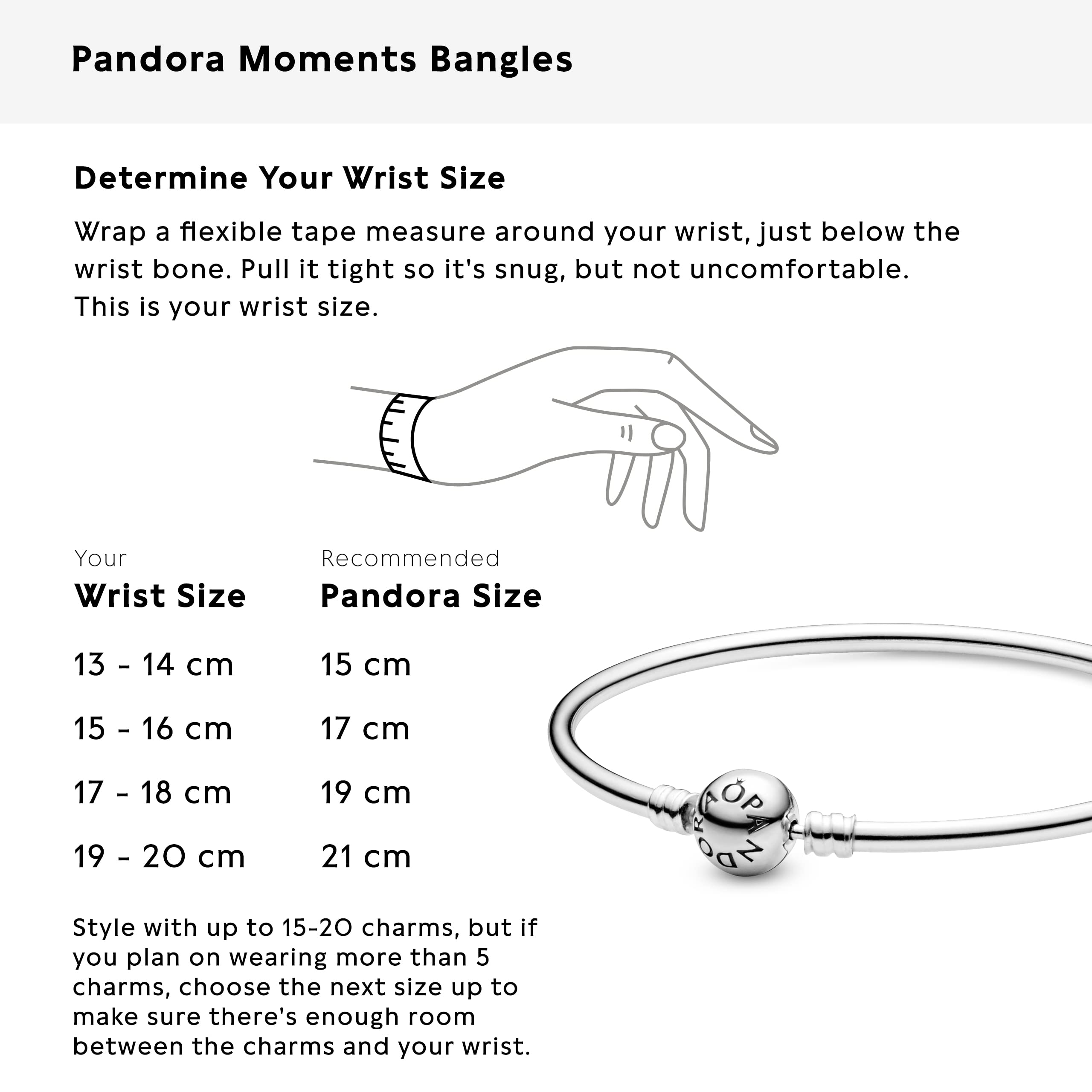 PANDORA Moments Charm Bangle Bracelet with Secure Clasp - Elegant Adjustable Jewelry for Women, Perfect for Gifts, Anniversaries & Special Occasions