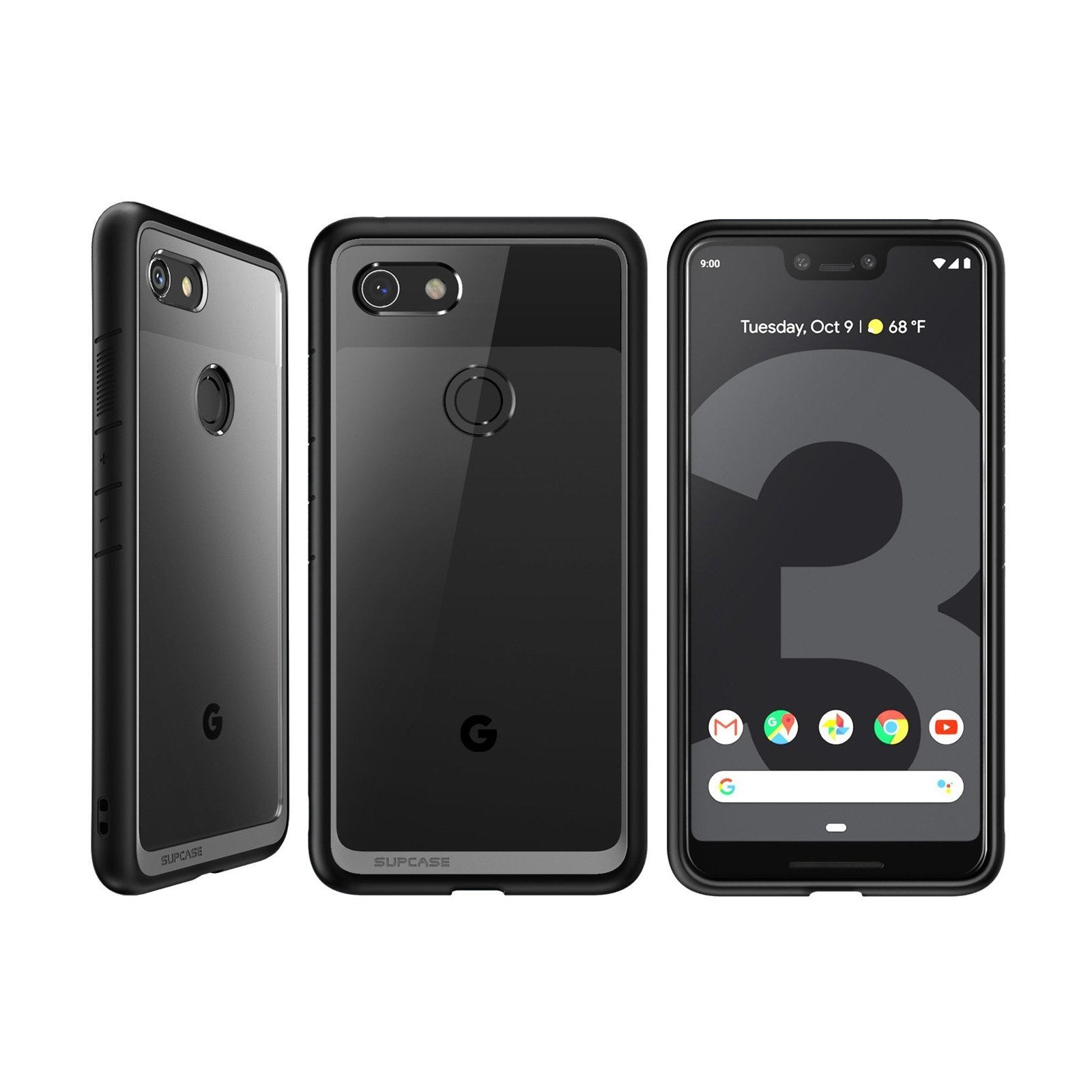 Google Pixel 3a XL Case - Unicorn Beetle Style Clear Black Protective Phone Cover for Everyday Use, Work & Travel