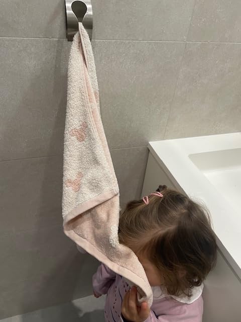 Stainless Steel Self-Adhesive Towel Hook Holder - No Drill Wall Mount for Kitchen, Bathroom & Laundry - Perfect for Hanging Dish Towels, Hand Towels & Tea Towels