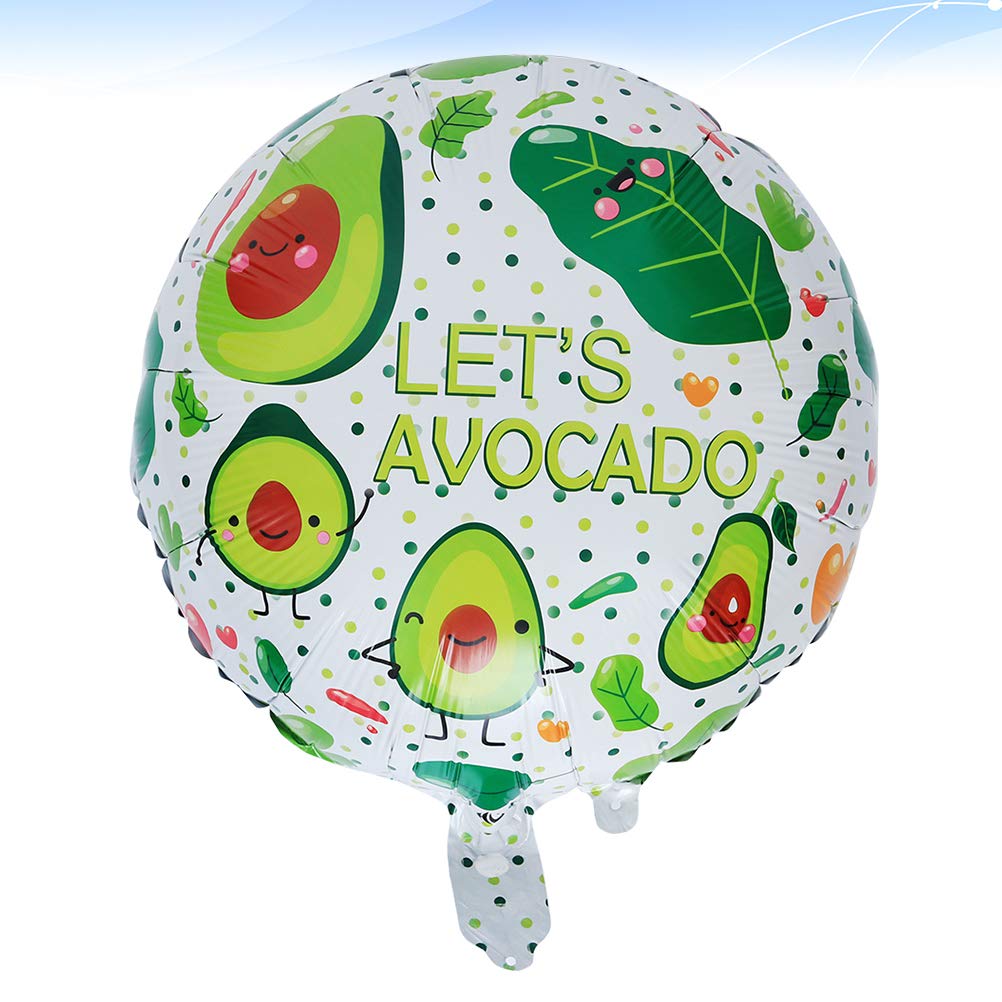 18 Inch Avocado Shaped Mylar Helium Balloons - 10 Pack Foil Party Decorations for Kids Birthday, Baby Shower & Tropical Themed Events