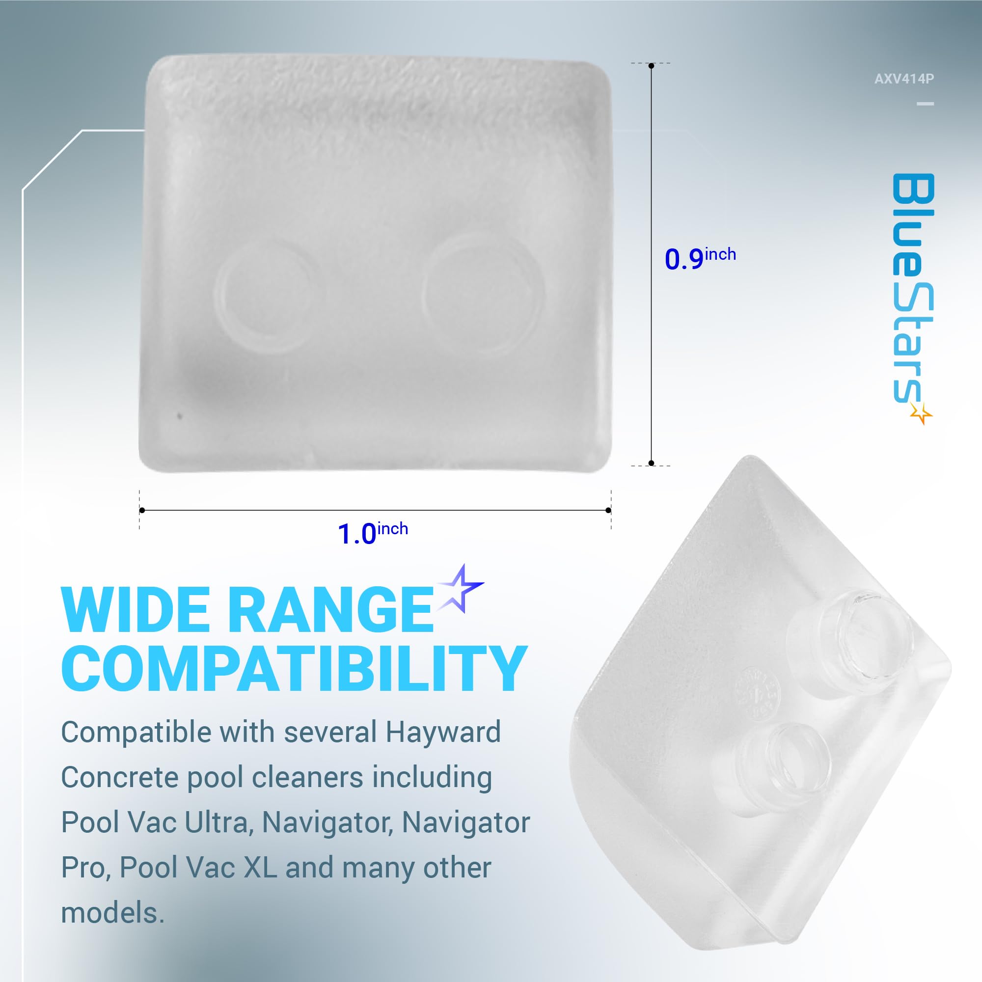 BlueStars AXV414P AXV014P Pool Vac Cleaner Pod Shoe Replacement Part - Compatible with Hayward Navigator & Pool Vacuum Cleaners - Pack of 8 - Ideal for In-Ground & Above-Ground Pool Maintenance