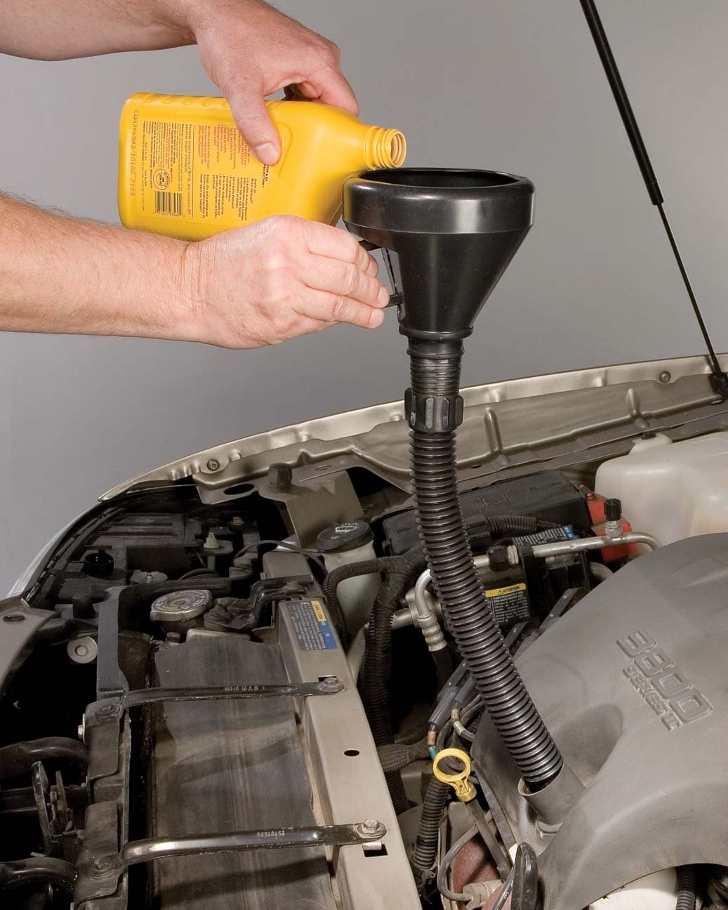 2-in-1 Plastic Funnel for Kitchen & Garage - Dual Purpose Liquid Transfer Tool for Cooking, Oil Change, and DIY Projects