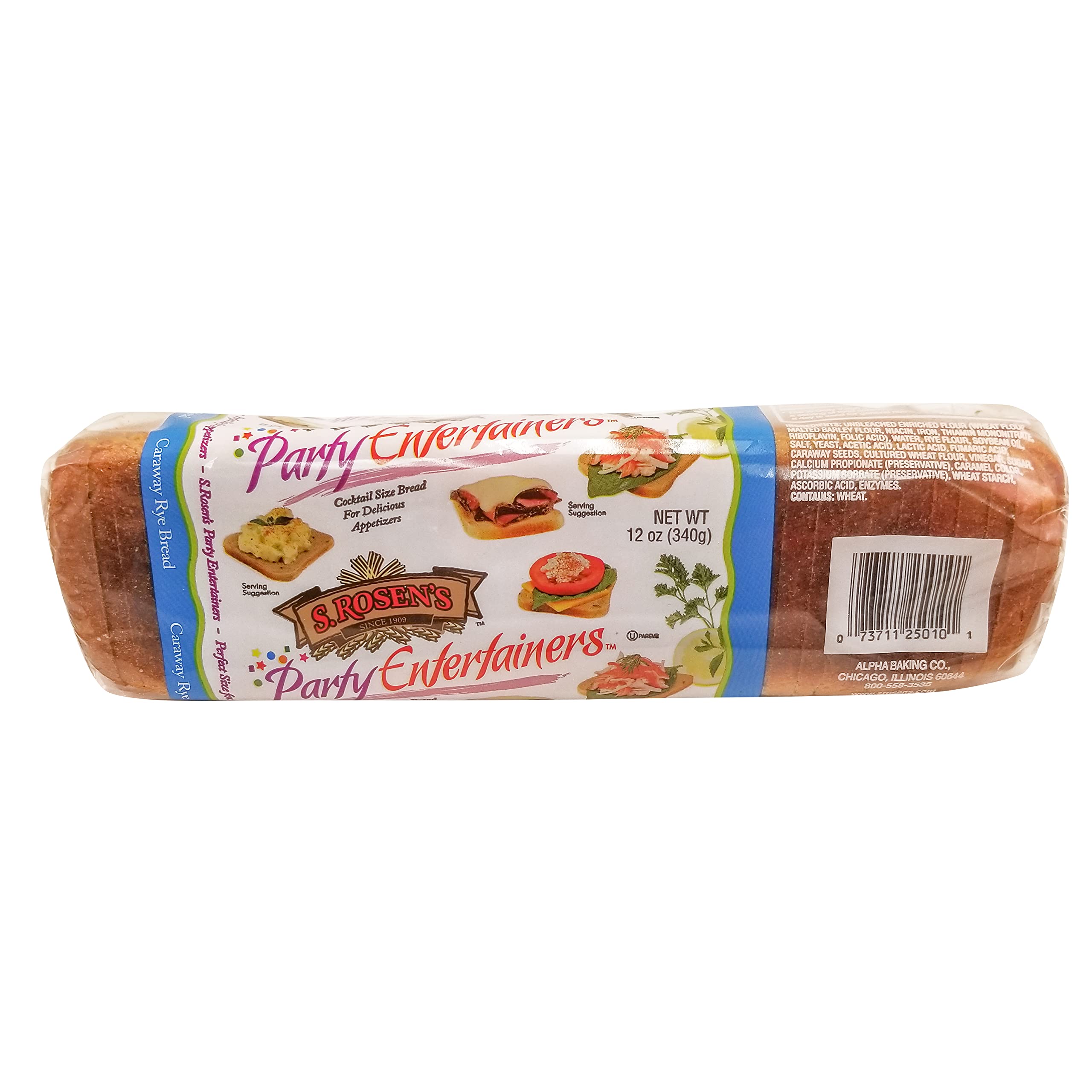 S.Rosens Cocktail Rye Bread with Caraway Seeds - Pack of 4 Fresh Baked Loaves | Perfect for Sandwiches, Appetizers & Party Platters