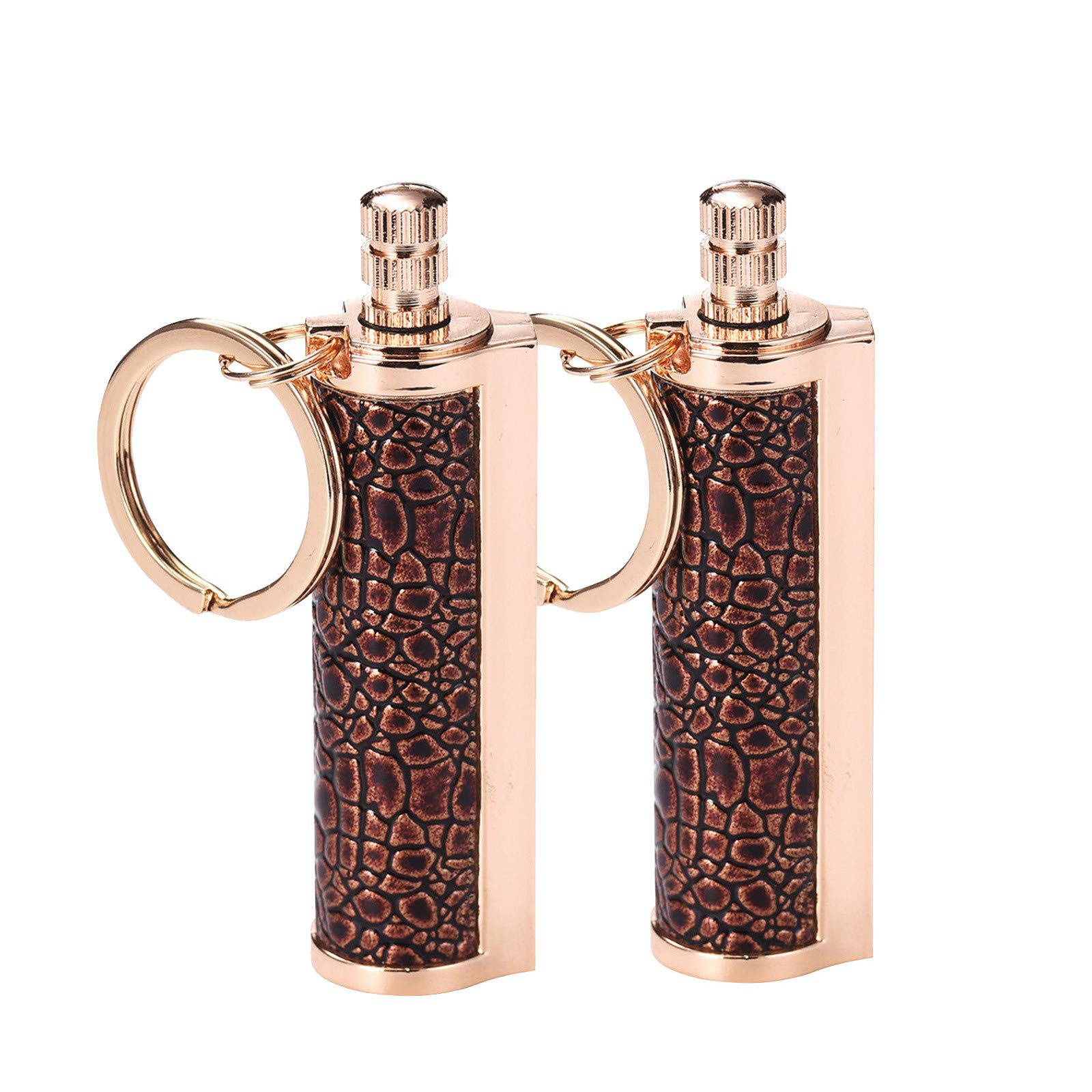 Portable Metal Lighter Case - Survival Fire Starter & Keychain for Outdoor Camping