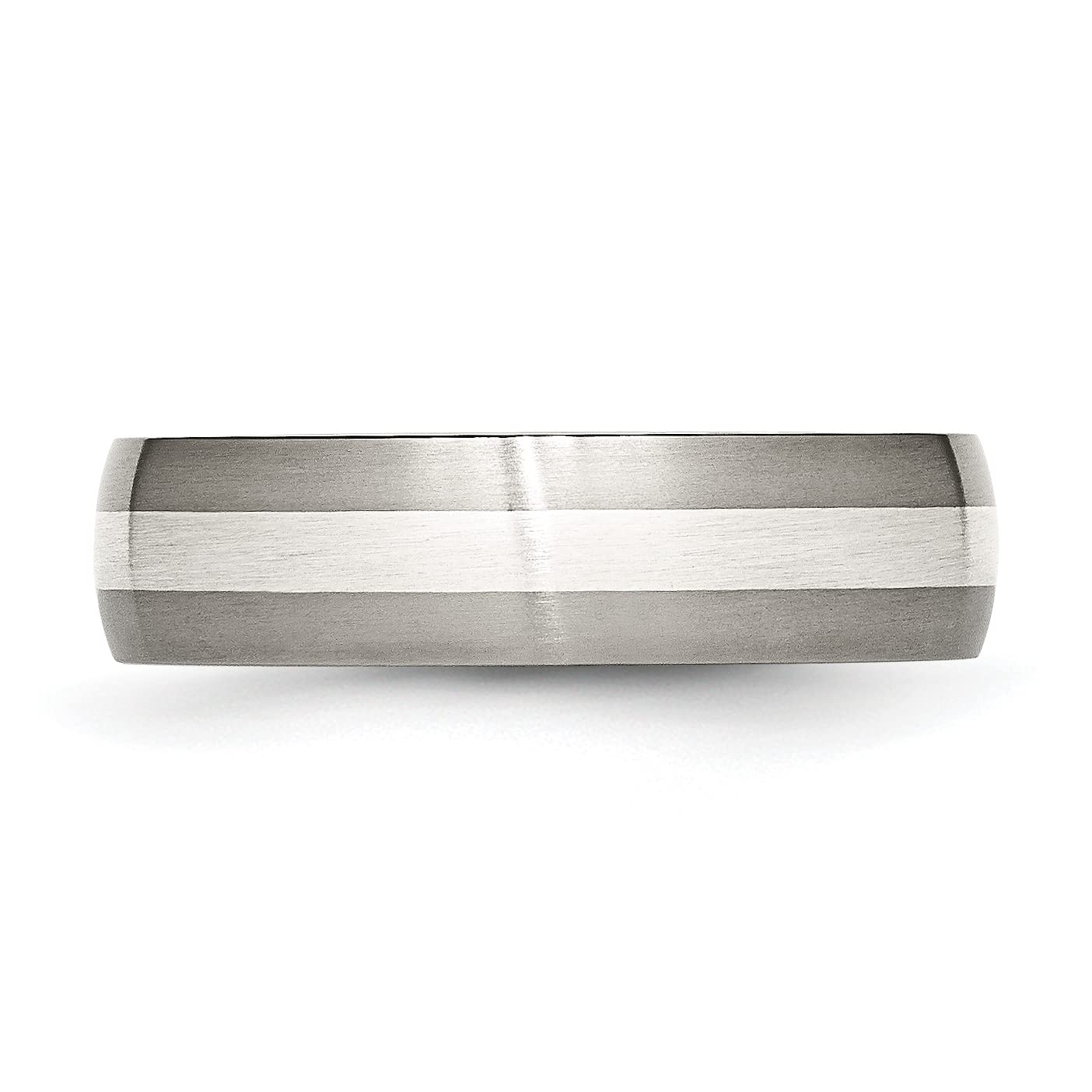 IceCarats Titanium 925 Sterling Silver 6mm Wedding Band Ring for Men & Women - Durable Comfort Fit Wedding Rings for Engagement, Anniversary & Everyday Wear