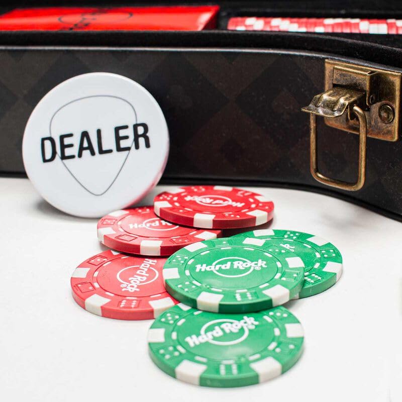 Hard Rock Guitar Shaped Poker Set with Black Case - Perfect for Casino Nights, Music Lovers & Themed Parties