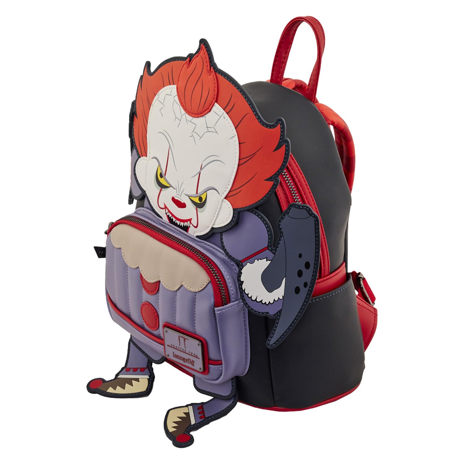 Loungefly IT Pennywise Cosplay Women's Double Strap Shoulder Bag Purse - Horror Movie Inspired Fashion Accessory for Halloween Costumes & Comic Con Events