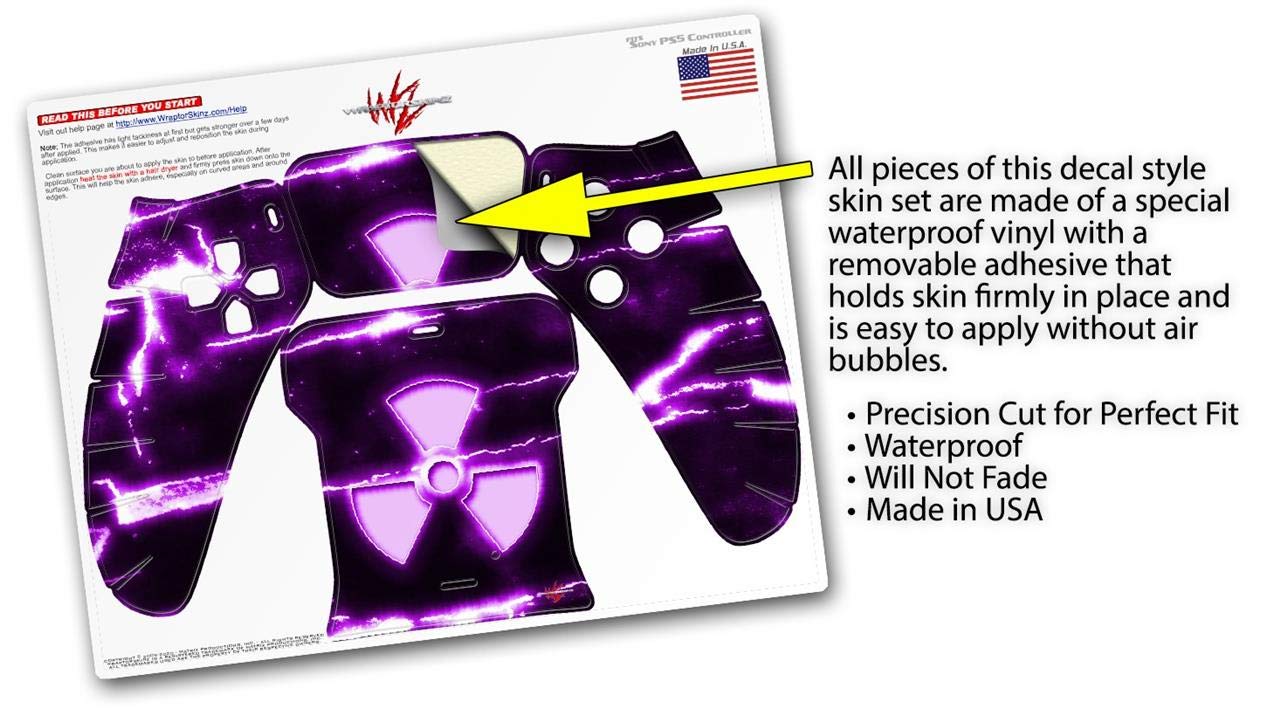 Sony PS5 DualSense Skin Wrap - Radioactive Purple for Gaming Protection