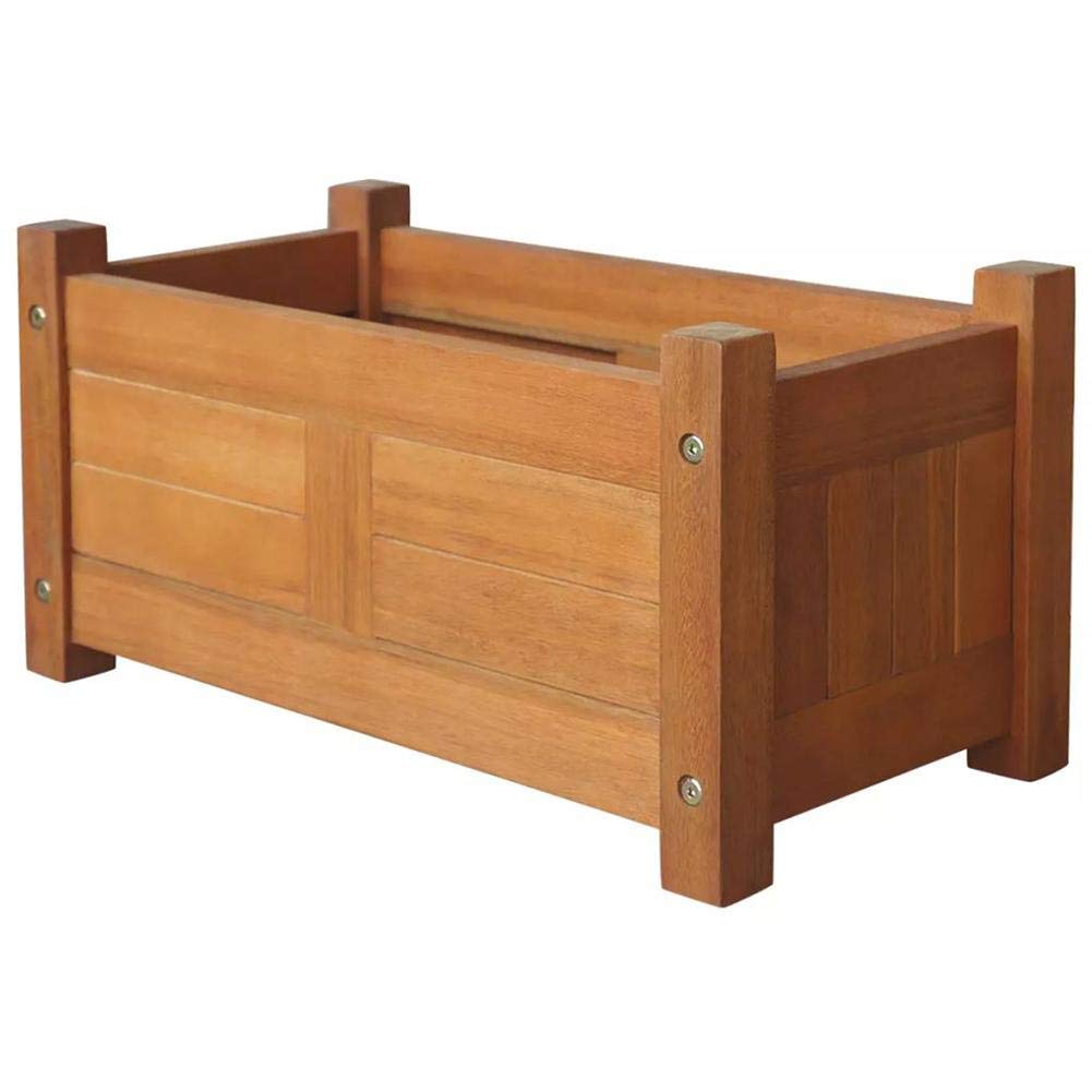 Vintage Wooden Rectangle Planter Box - 19.7 x 9.87 x 9.8 Inch Decorative Flower Pot for Indoor Plants, Herbs, African Violets - Perfect for Windowsill, Balcony & Home Garden Decor