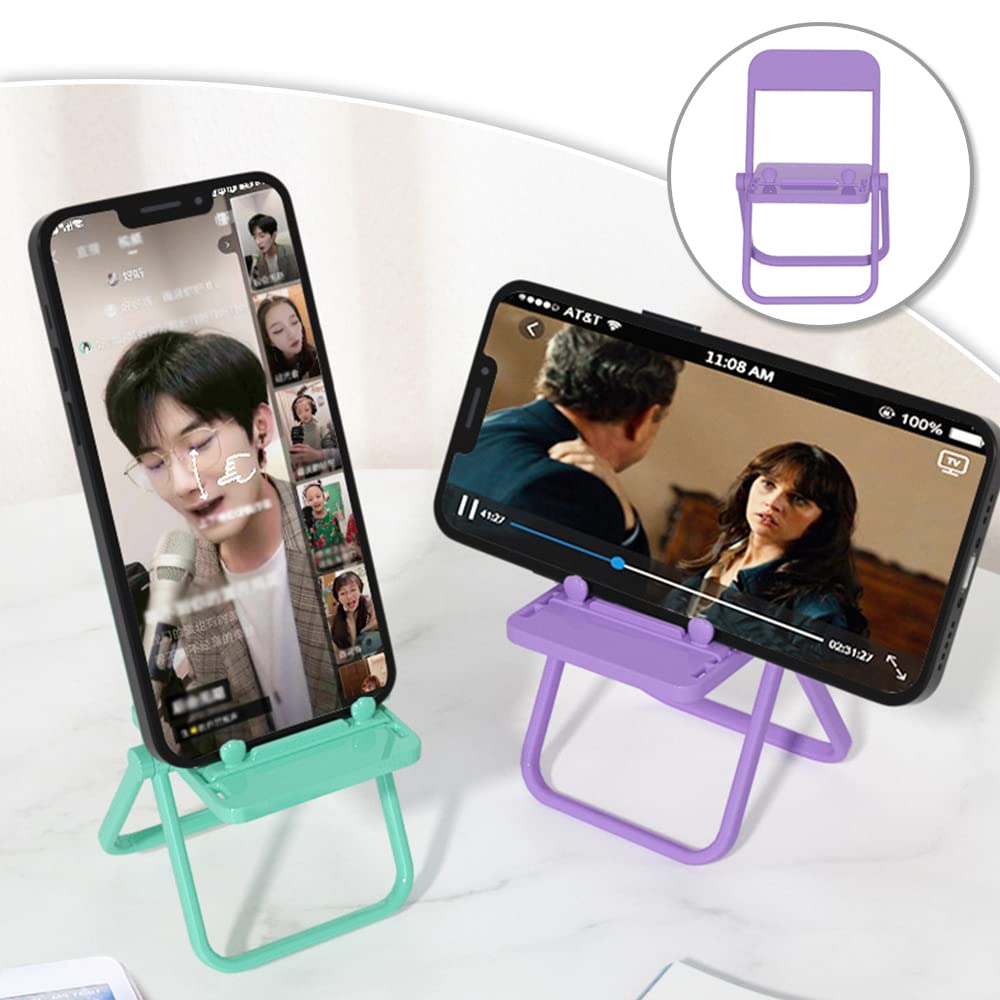 Adjustable Phone Holder Stand - Foldable Mobile Phone Mount for Bedroom, Dining Room & Office - Perfect for Watching Videos, Reading & Video Calls