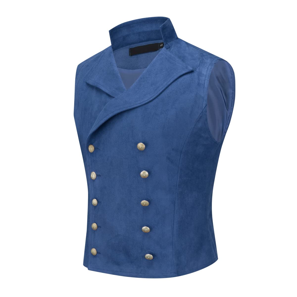 YFFUSHI Men's Double Breasted Suede Dress Vest - Gothic Steampunk Velvet Waistcoat for Prom, Party & Formal Events | Elegant Vintage Style Wedding Attire