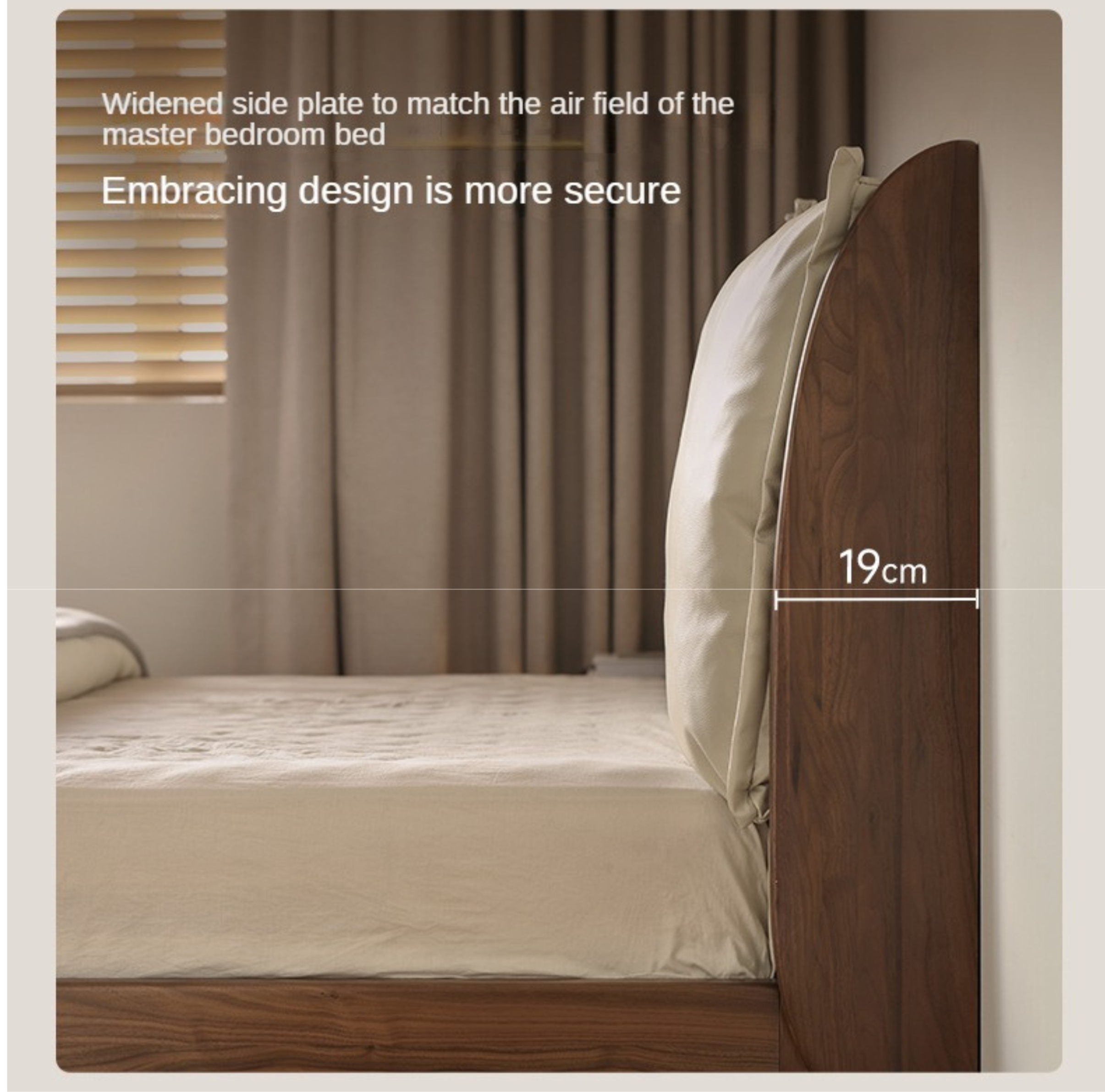 Premium Black Walnut Solid Wood Leather & Tech Fabric Bed Frame - Modern Platform Bed for Master Bedroom, Guest Room & Dormitory