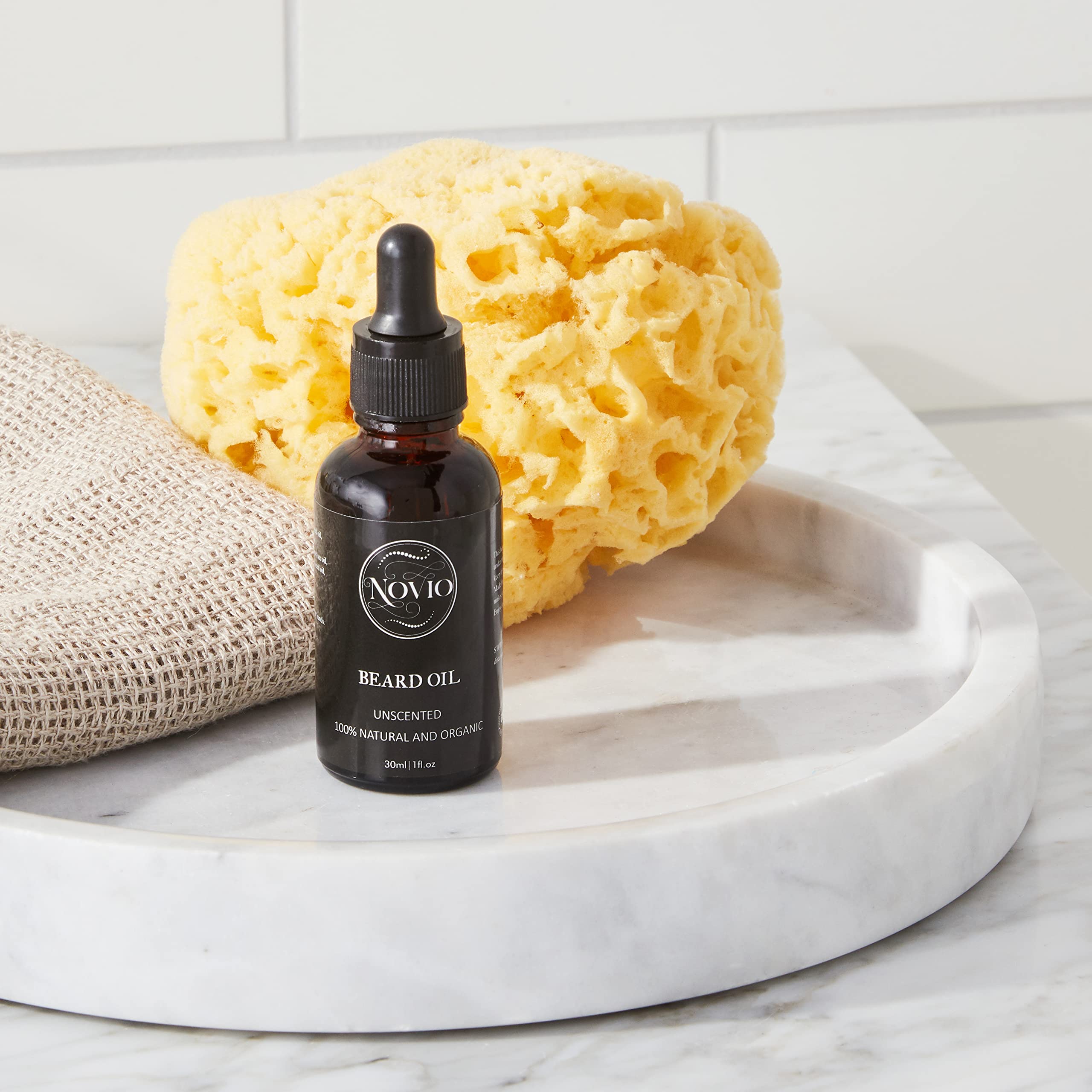 Novio Beard Oil for Men - Natural Growth & Conditioning Beard Oil with Argan & Jojoba Oils - Perfect for Daily Grooming & Styling