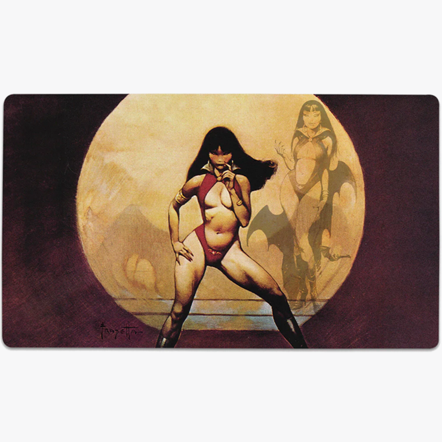 Inked Gaming Frazetta's Vampire Mistress Playmat - Premium Non-Slip Mouse Pad for Gaming, MTG, Yu-Gi-Oh, Card Games & Office Use