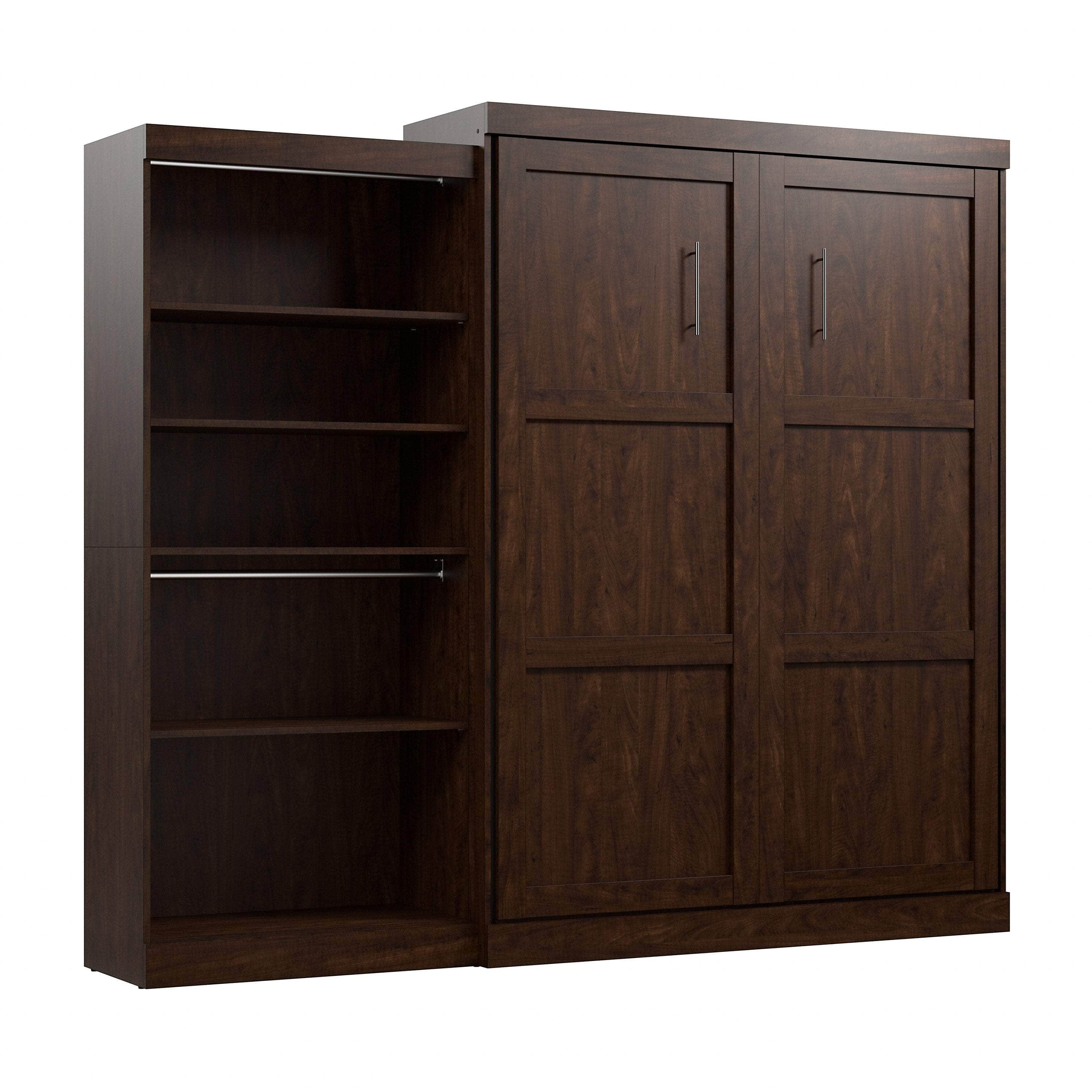 Pur Queen Murphy Wall Bed with Closet Organizer (101W) - 7 Color Options | Space-Saving Wall Bed for Small Apartments, Guest Rooms & Home Offices