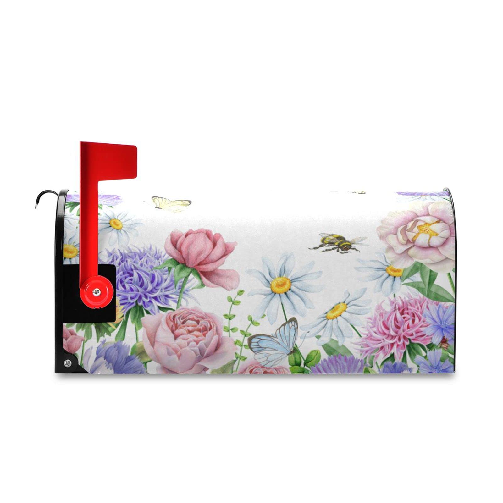 Senya Spring Mailbox Cover - Waterproof Flower Garden Oxford Cloth Post Box with Magnetic Strip for Garden & Yard Decoration | Perfect for Spring Home Decor & Outdoor Mailbox Protection