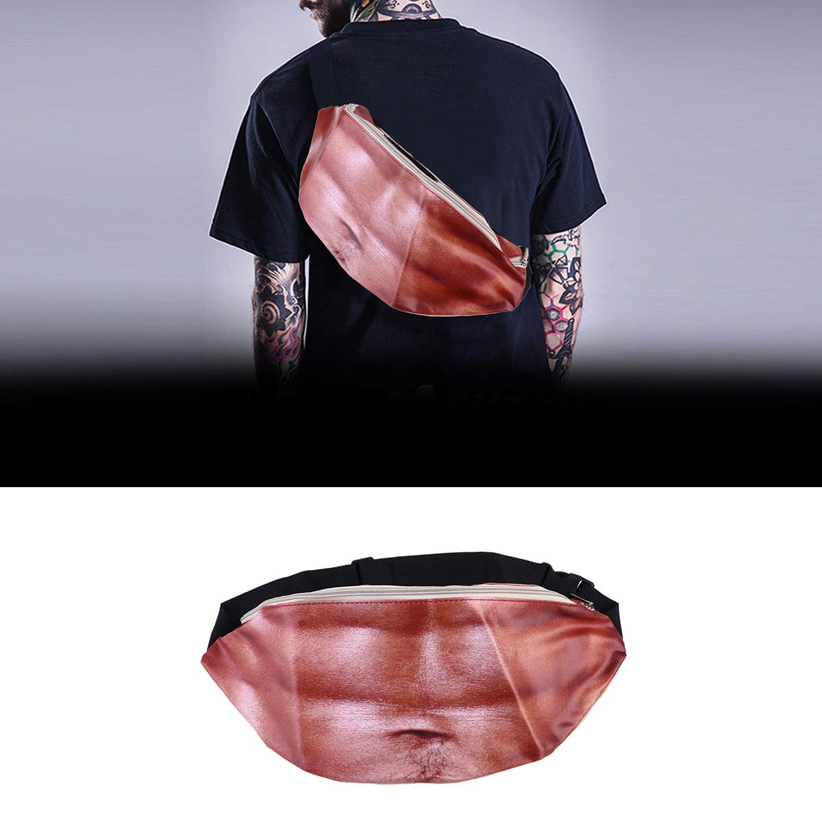 BESPORTBLE Funny Waist Bag for Women & Men - Waterproof Bum Bag, Beer Belly Pouch, Money Storage Hip Bag - Perfect for Travel, Hiking, Festivals & Dad Gifts