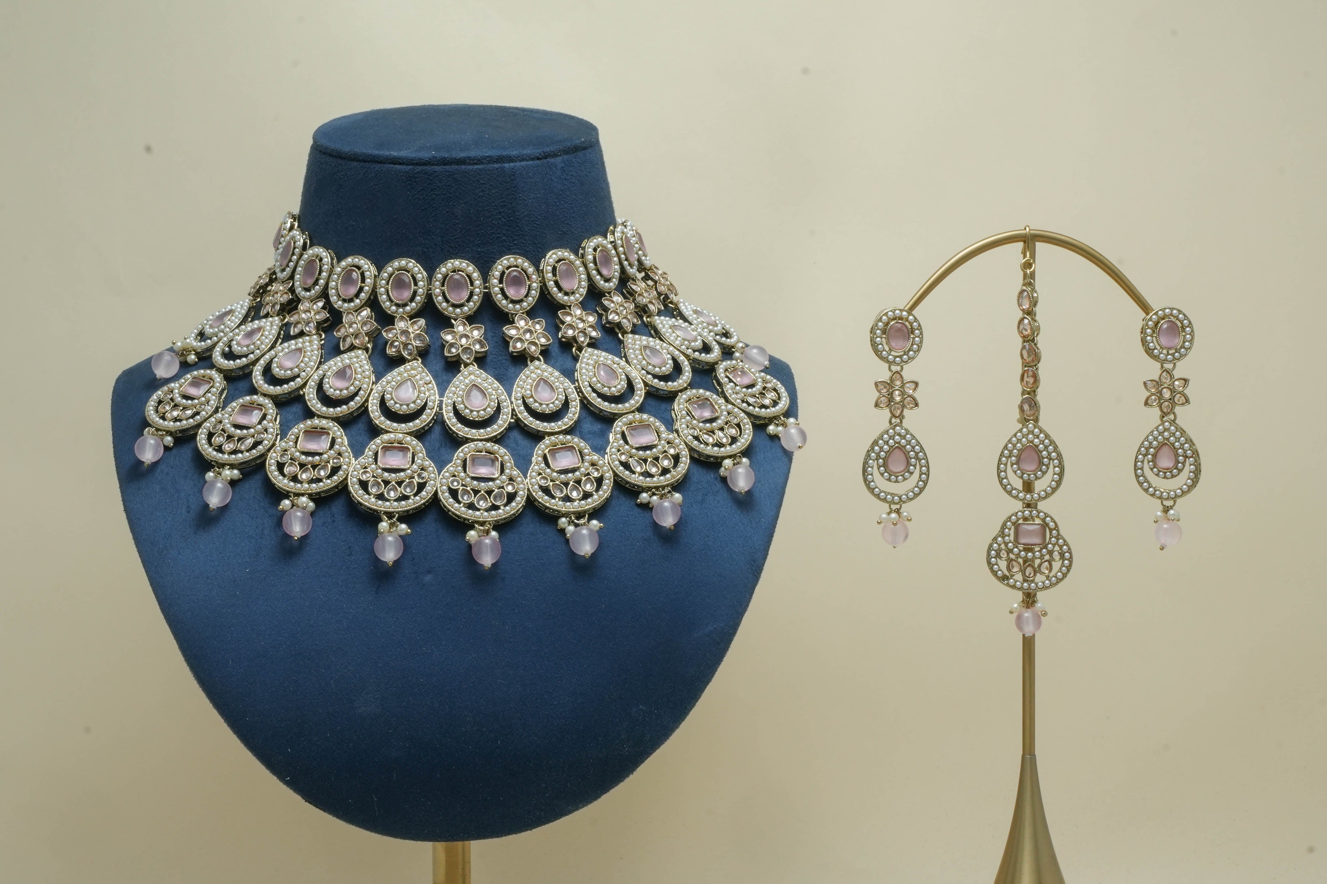 SONIA POLKI Full Set Jewelry - Elegant Indian Necklace & Earrings Set for Women | Perfect for Weddings, Parties & Festive Occasions