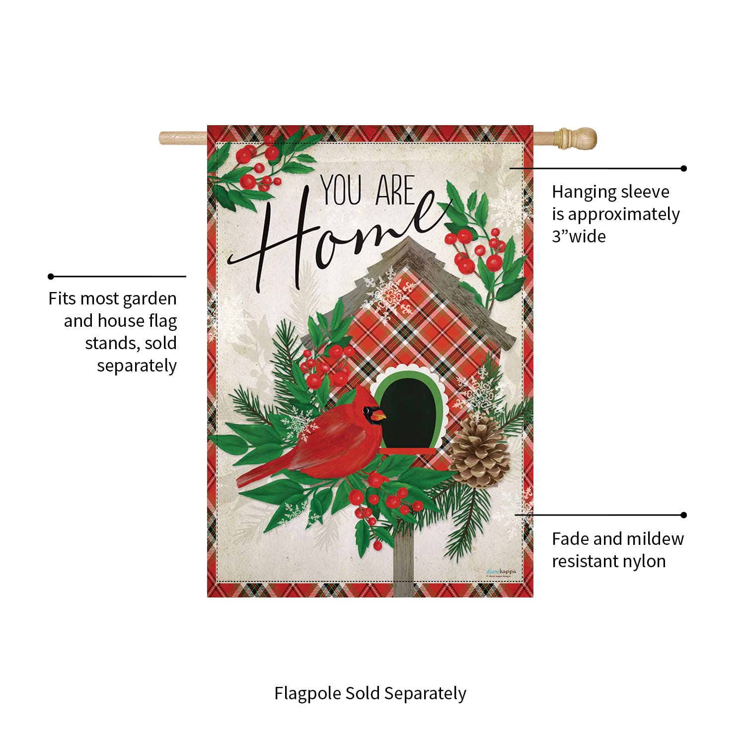 Evergreen Tartan Birdhouse with Suede Flag - Decorative Garden Birdhouse for Outdoor & Patio Decor - Perfect for Backyard, Garden, and Bird Watching Enthusiasts