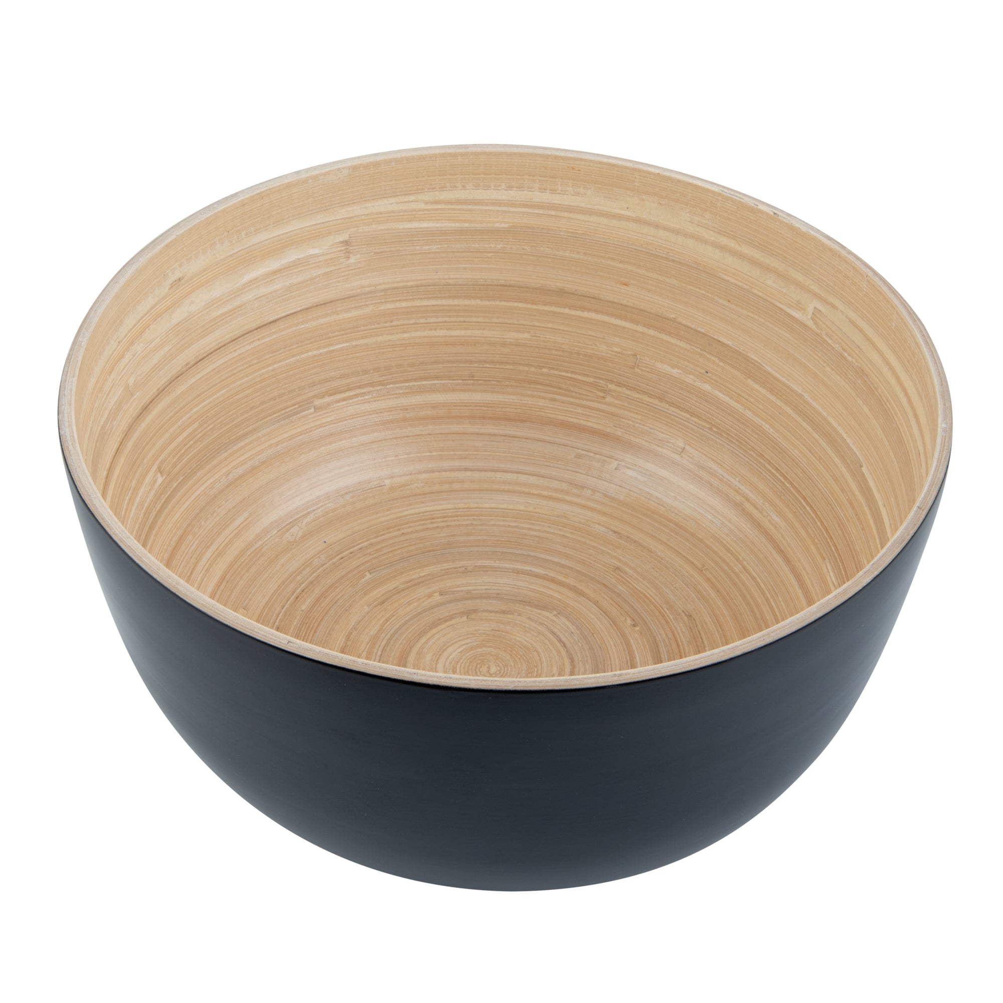 Bambuddha 30 oz Round Black Spun Bamboo Large Salad Bowl - 11 x 11 x 5.5 Inches - Perfect for Serving Salads, Pasta, Fruits & Party Snacks - Eco-Friendly Kitchenware (1 Count)