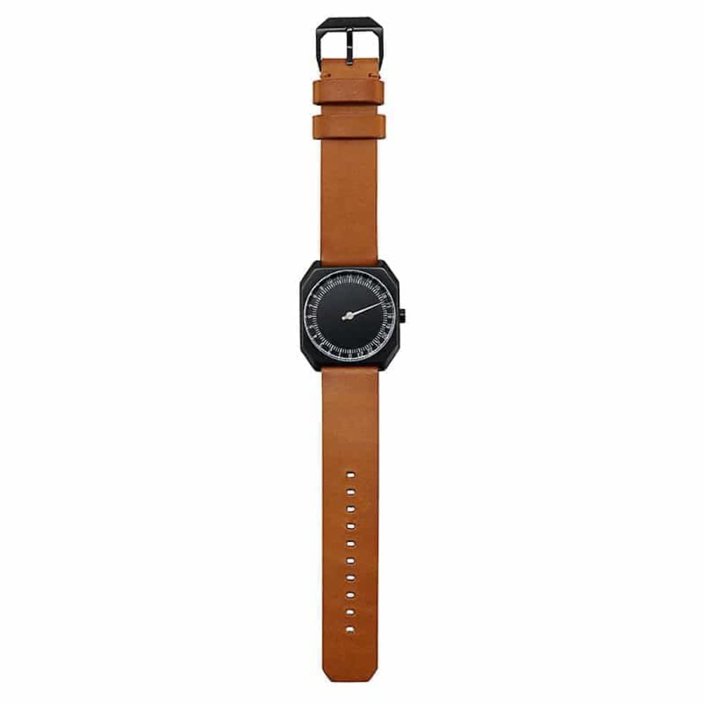 Jo 19 Vintage Brown Leather Strap Quartz Watch - Unisex Analog Black Dial Timepiece with Classic Leather Band | Perfect for Casual Wear, Office & Gift Giving